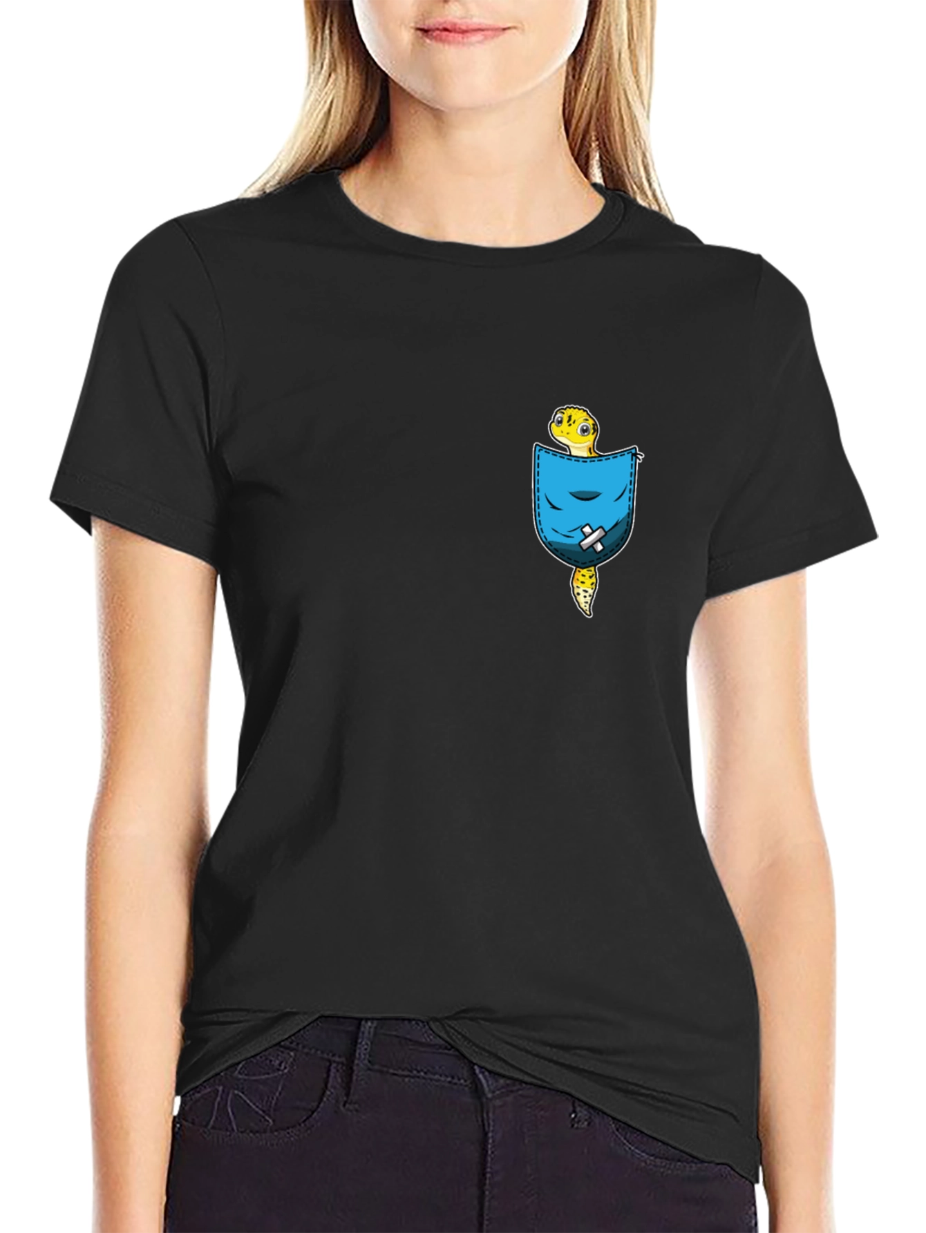 Gecko in Pocket Graphic T-Shirt - Cool Novelty Tee