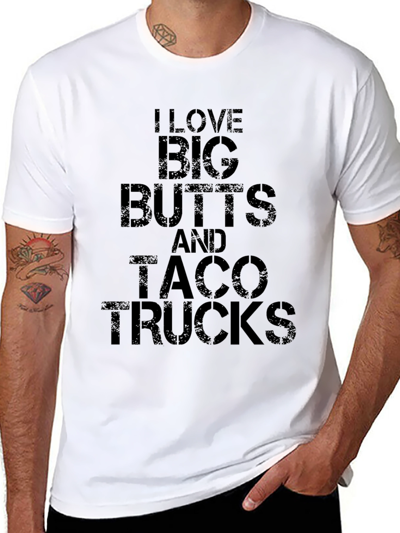 I Love Big Butts and Taco Trucks Black T-Shirt