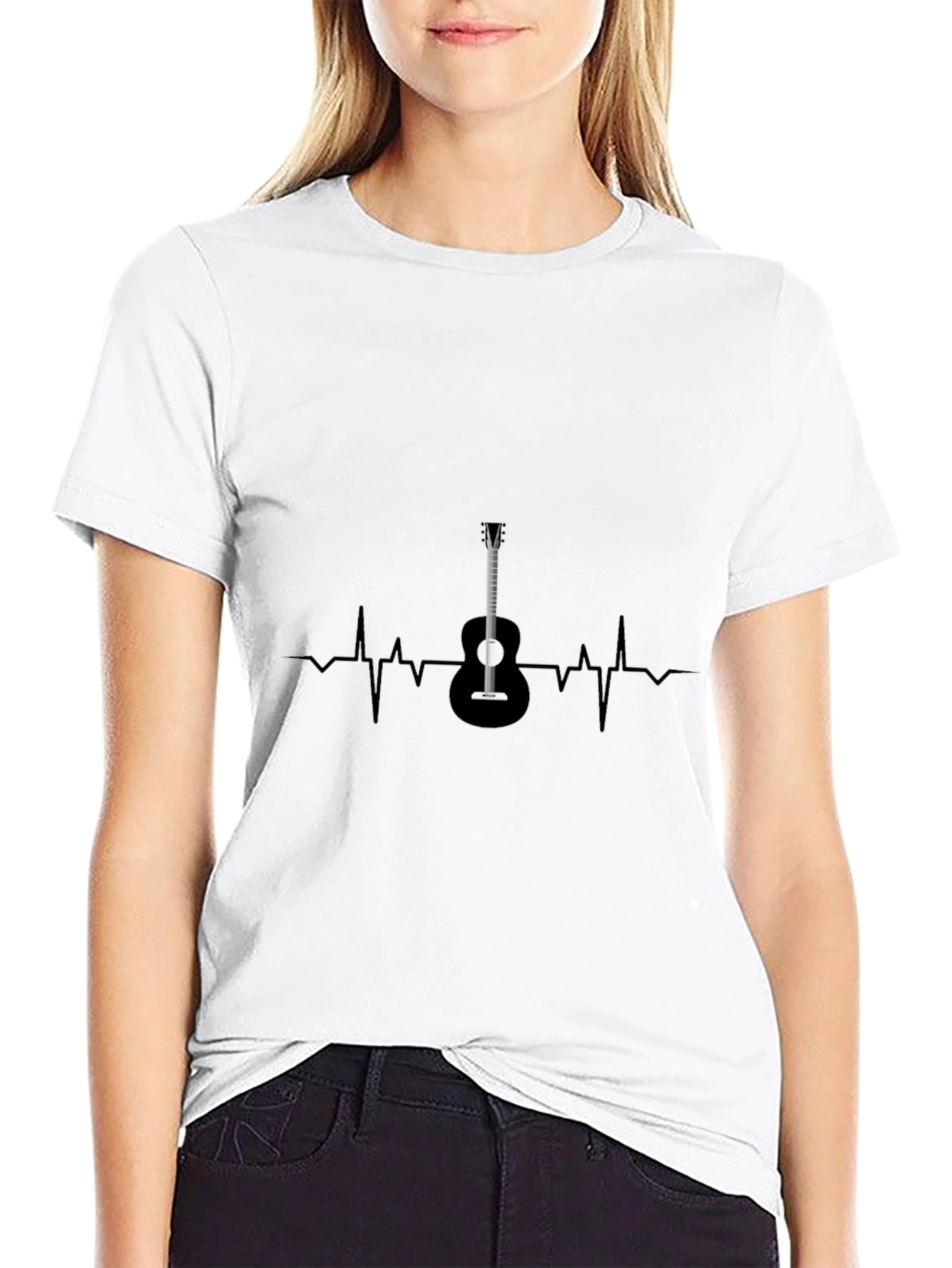 Guitar Heartbeat Graphic Tee - Musical Passion