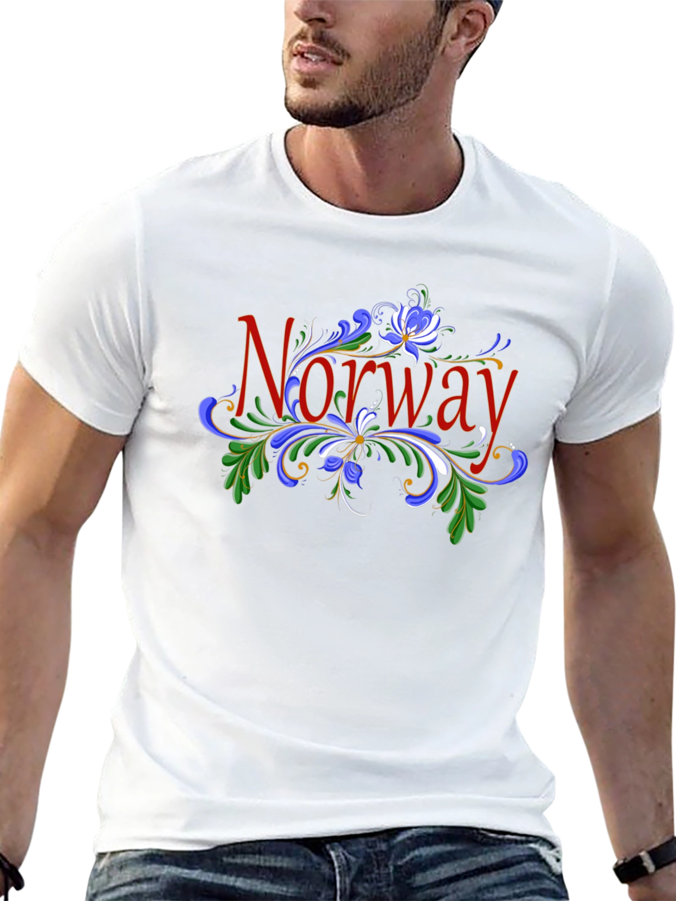 Norway Floral T-Shirt - Mens Black Tee