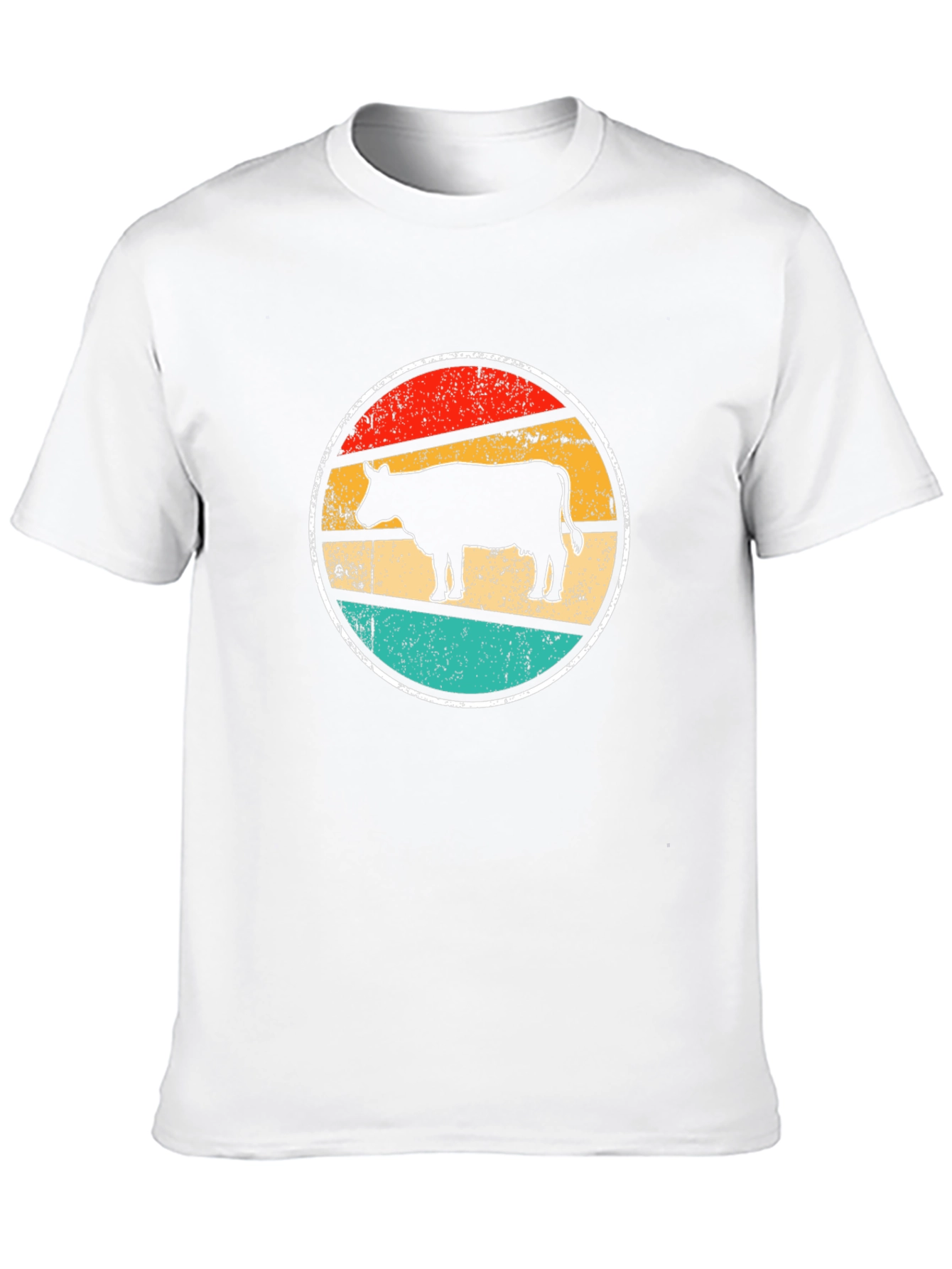 Retro Cow Graphic Tee - Farm Animal T-Shirt