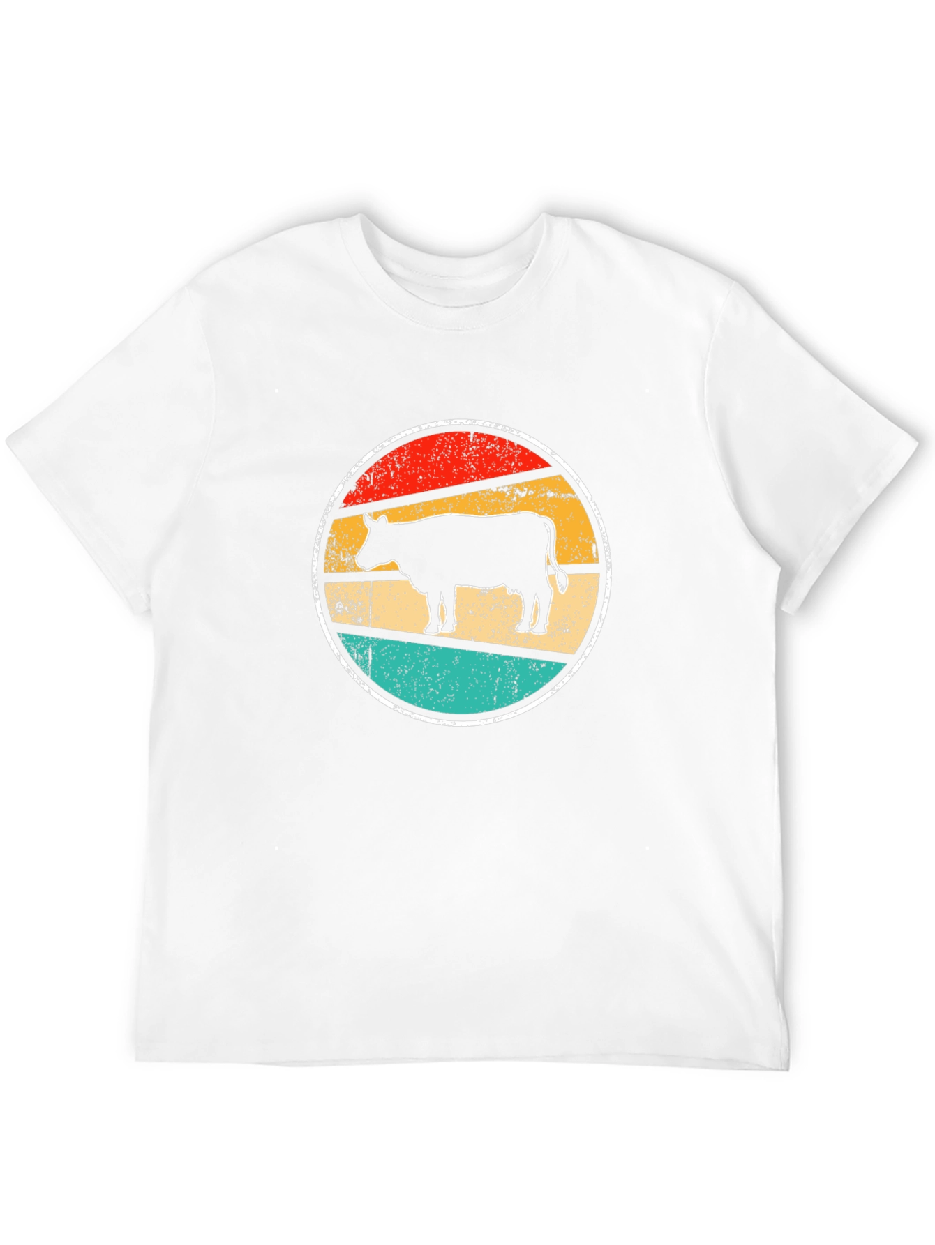 Retro Cow Graphic Tee - Farm Animal T-Shirt