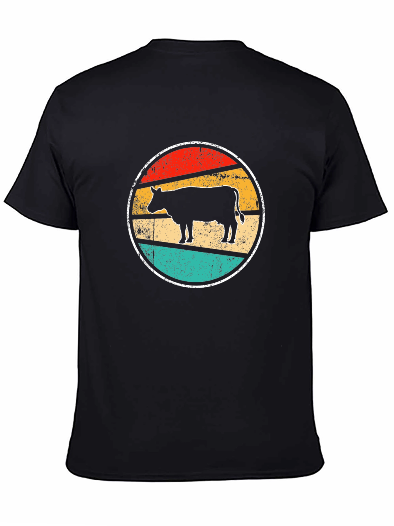 Retro Cow Graphic Tee - Farm Animal T-Shirt