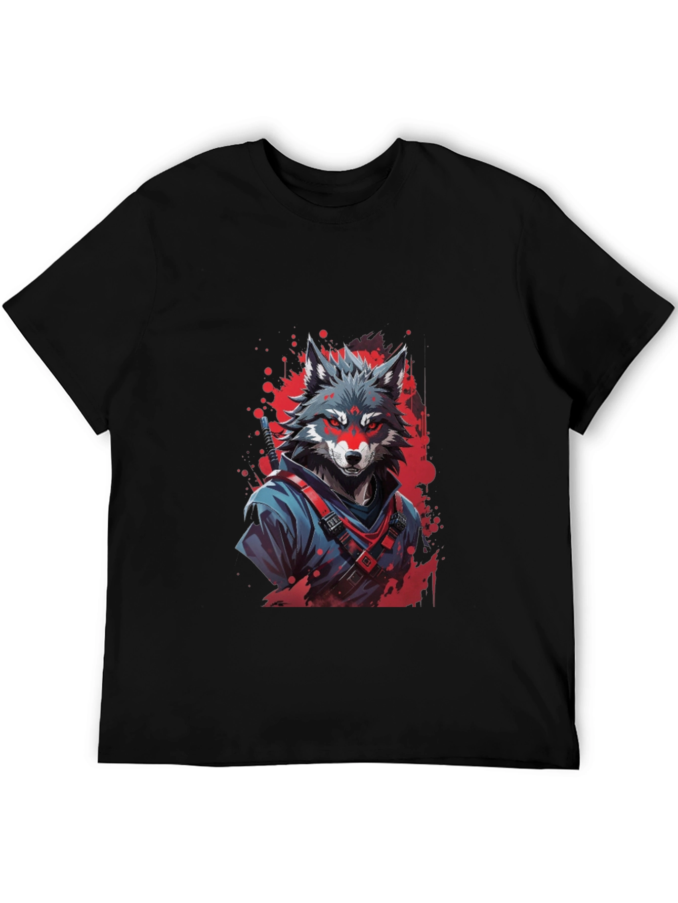 Wolf Ninja Graphic Tee - Mens Black T-Shirt