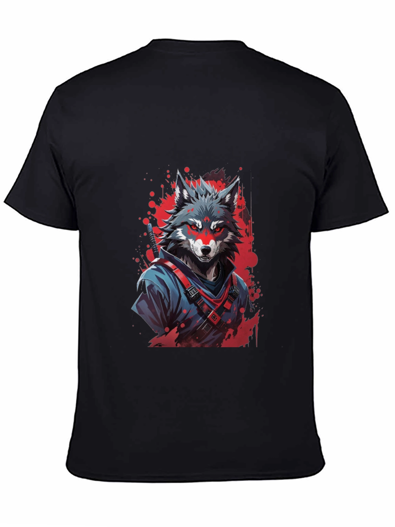 Wolf Ninja Graphic Tee - Mens Black T-Shirt