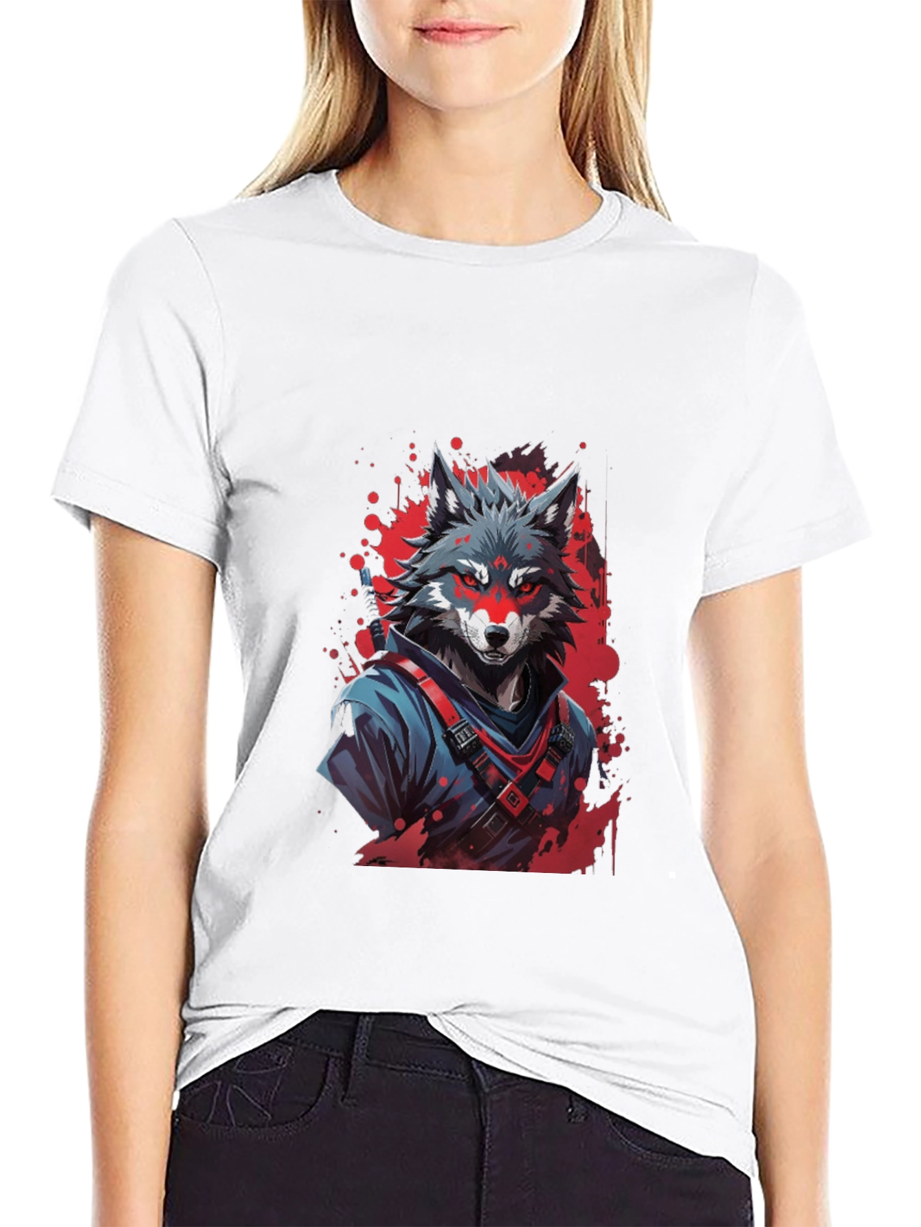 Wolf Ninja Graphic Tee - Mens Black T-Shirt