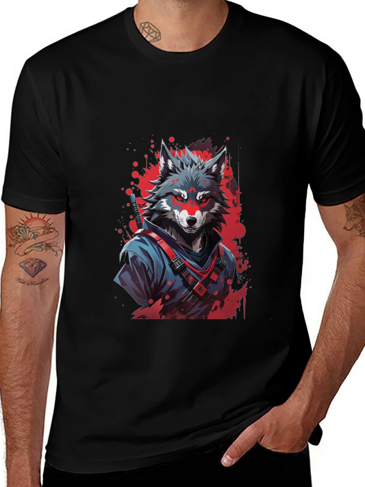 Wolf Ninja Graphic Tee - Mens Black T-Shirt