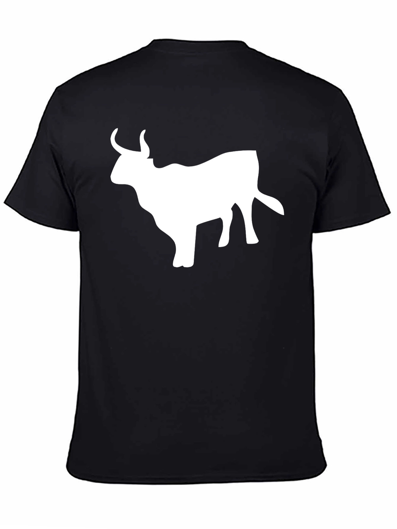 Bull Silhouette Graphic T-Shirt - Black Cotton Tee