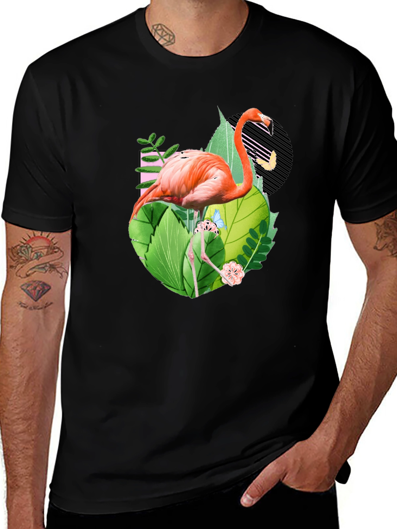 Tropical Flamingo Graphic T-Shirt