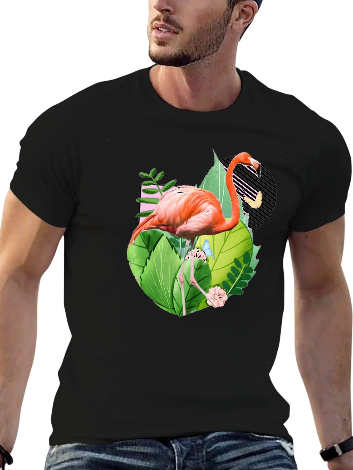 Tropical Flamingo Graphic T-Shirt