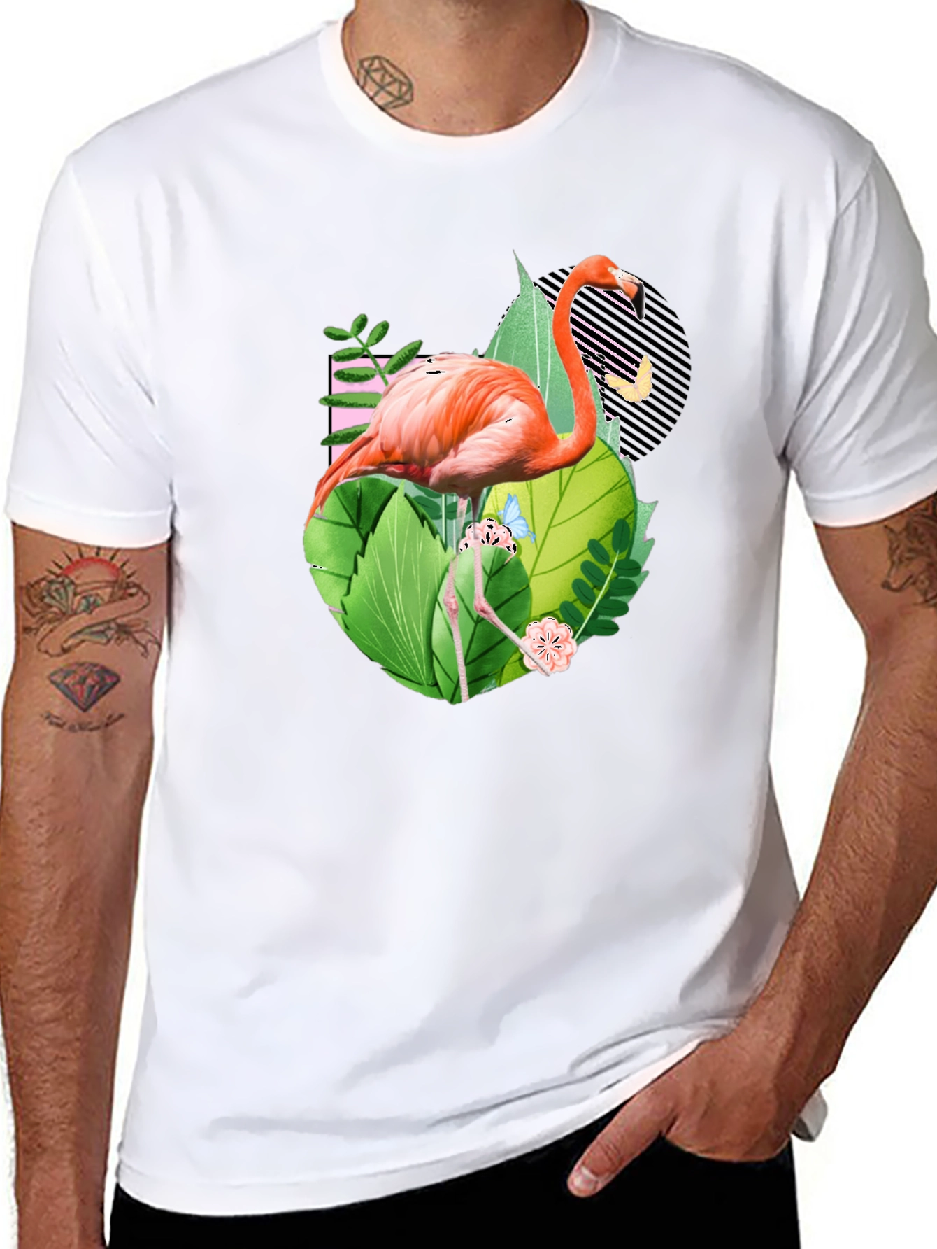 Tropical Flamingo Graphic T-Shirt