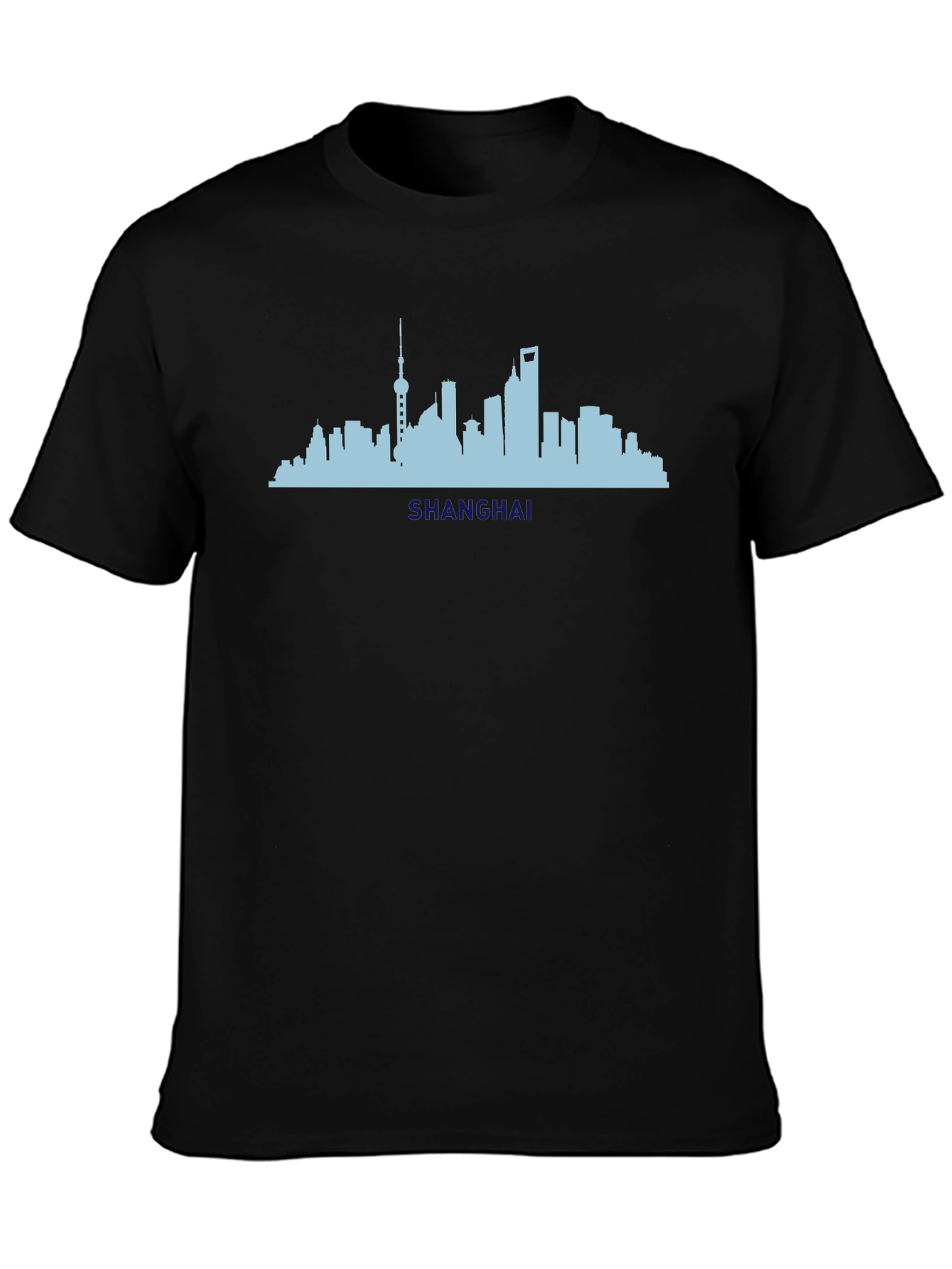 Shanghai Skyline Black T-Shirt