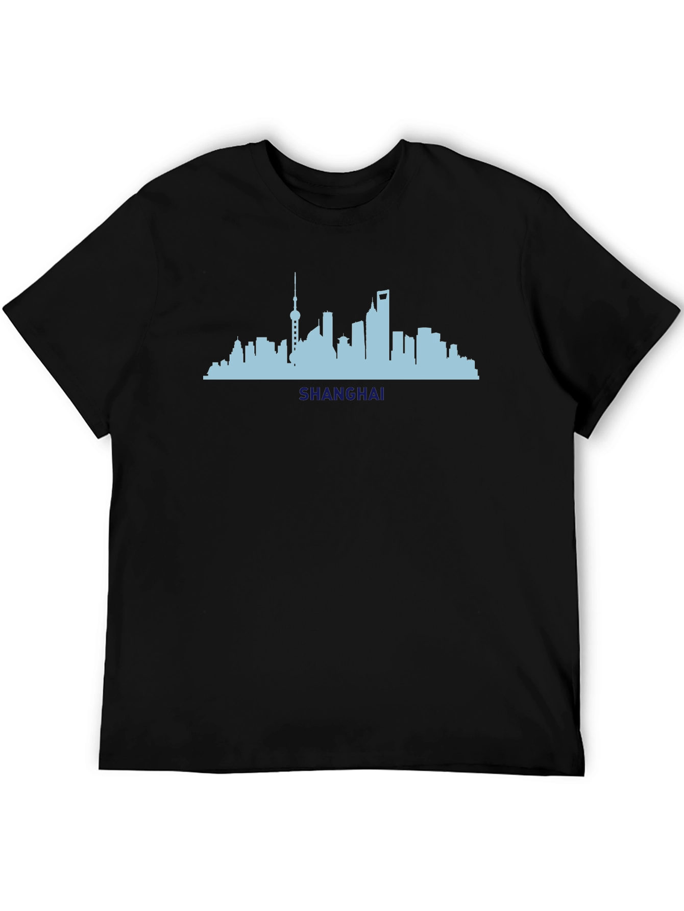 Shanghai Skyline Black T-Shirt
