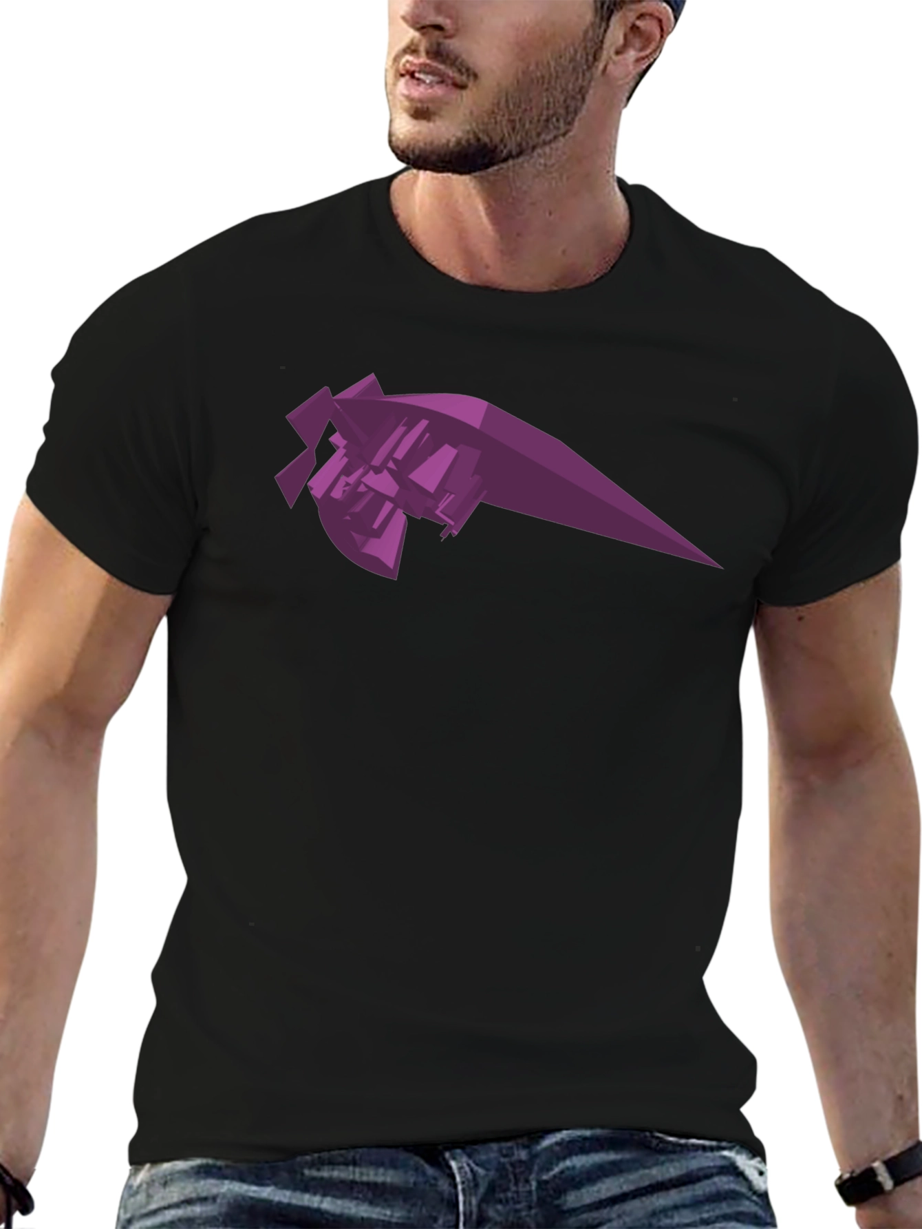 Abstract Geometric Purple Graphic Tee