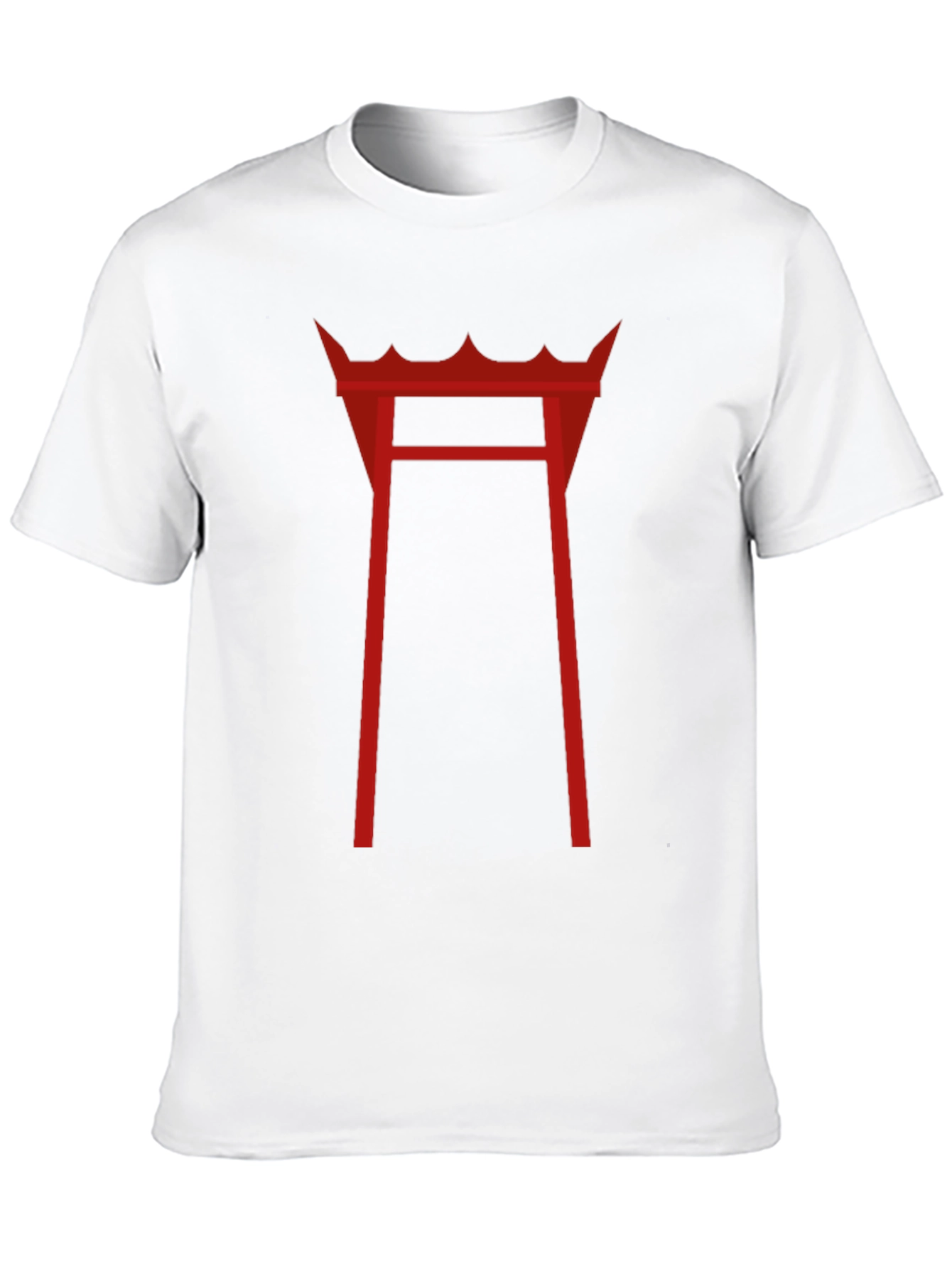 Red Torii Gate Graphic T-Shirt - Black