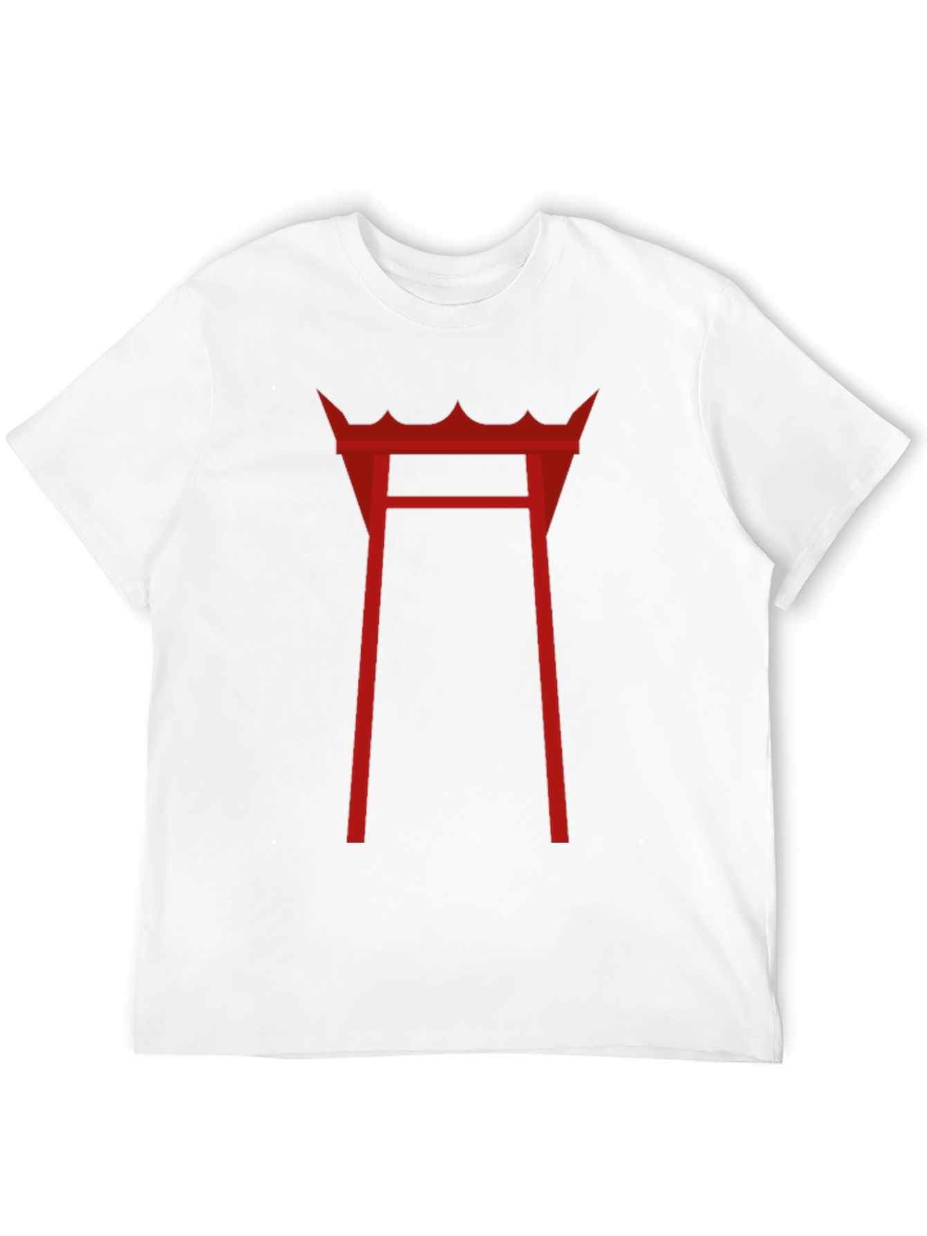 Red Torii Gate Graphic T-Shirt - Black