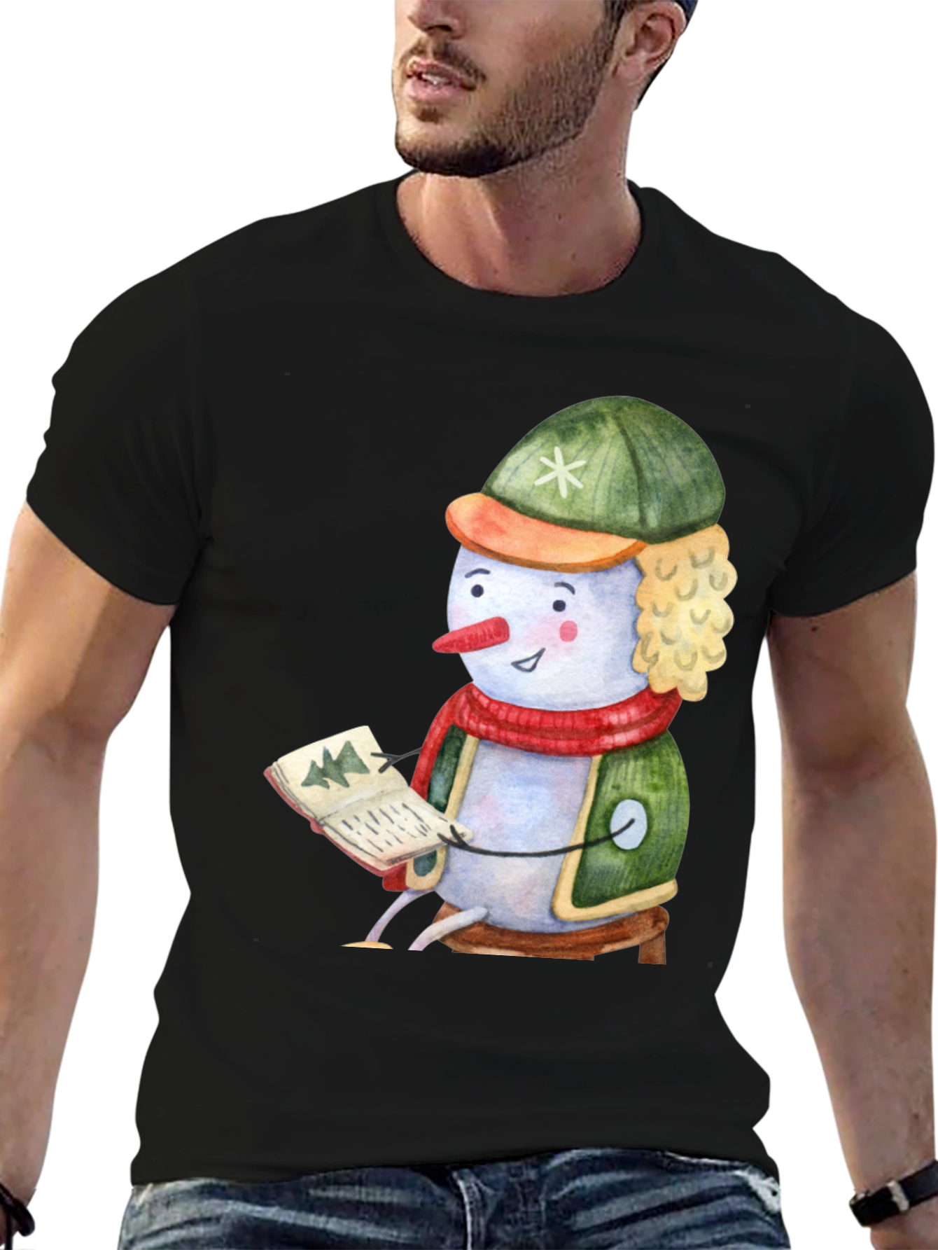 Festive Snowman Reading T-Shirt