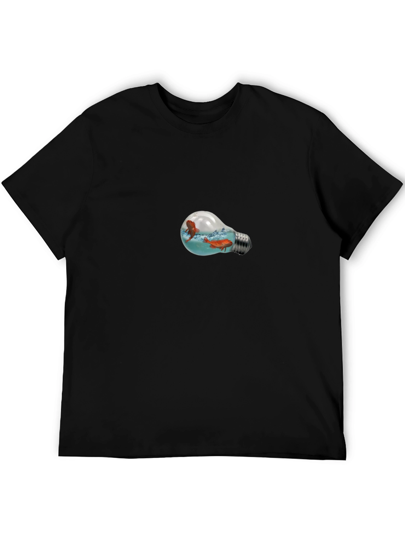 Fish in a Light Bulb Graphic Tee - Black