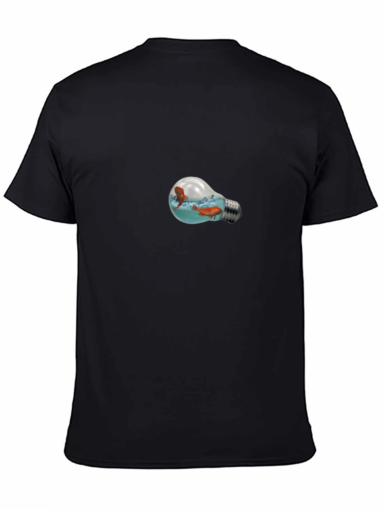 Fish in a Light Bulb Graphic Tee - Black