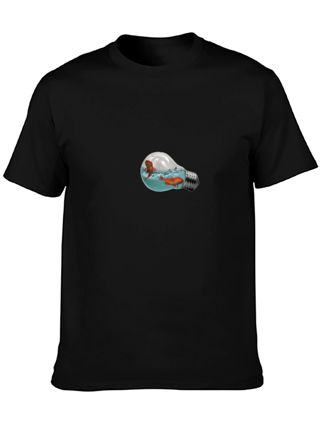Fish in a Light Bulb Graphic Tee - Black