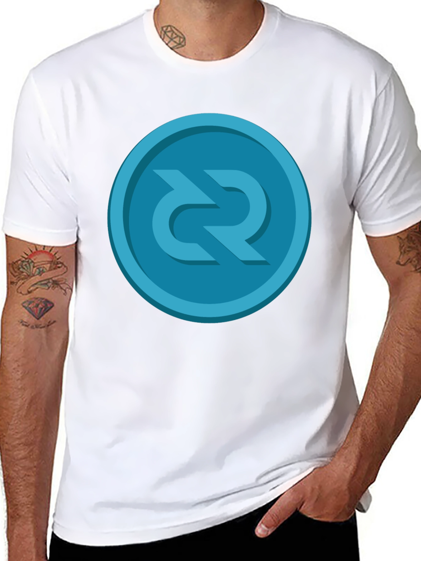 Stylish Black T-Shirt with Unique Round Graphic Design