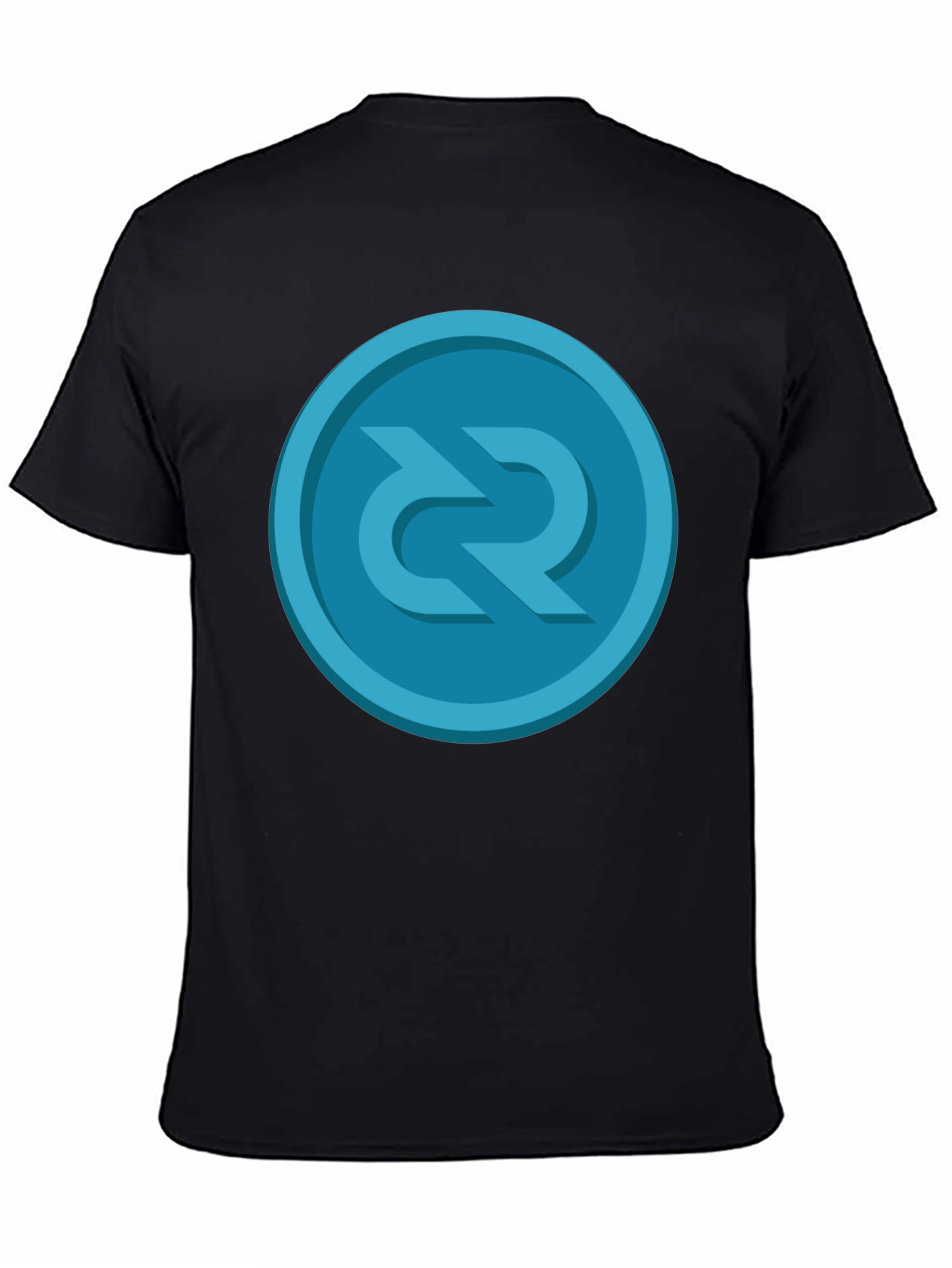 Stylish Black T-Shirt with Unique Round Graphic Design