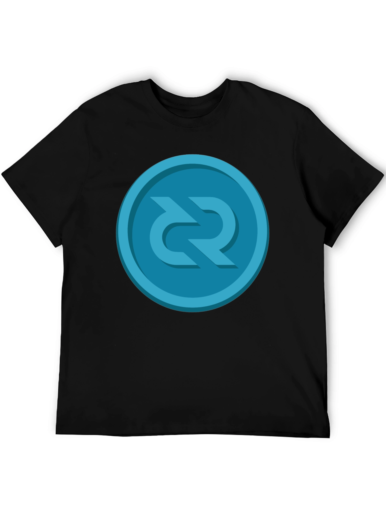 Stylish Black T-Shirt with Unique Round Graphic Design