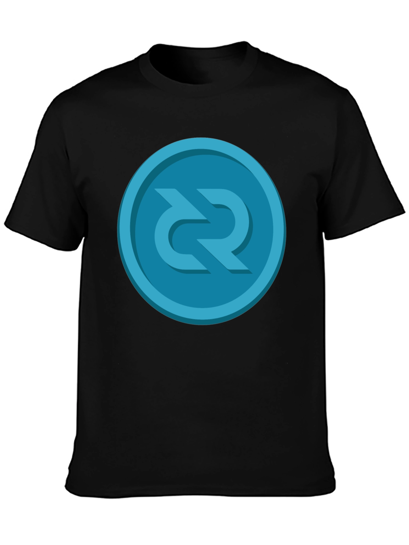 Stylish Black T-Shirt with Unique Round Graphic Design