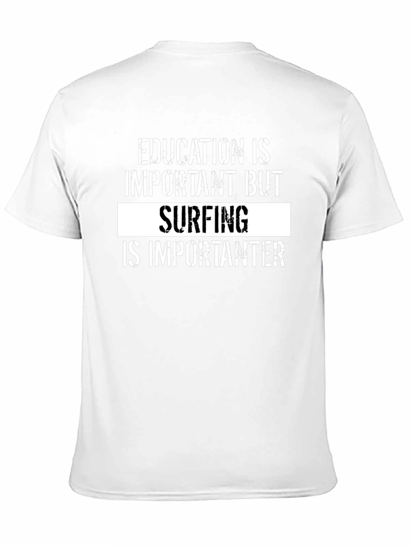 Surfing is Importanter T-Shirt - Black Graphic Tee