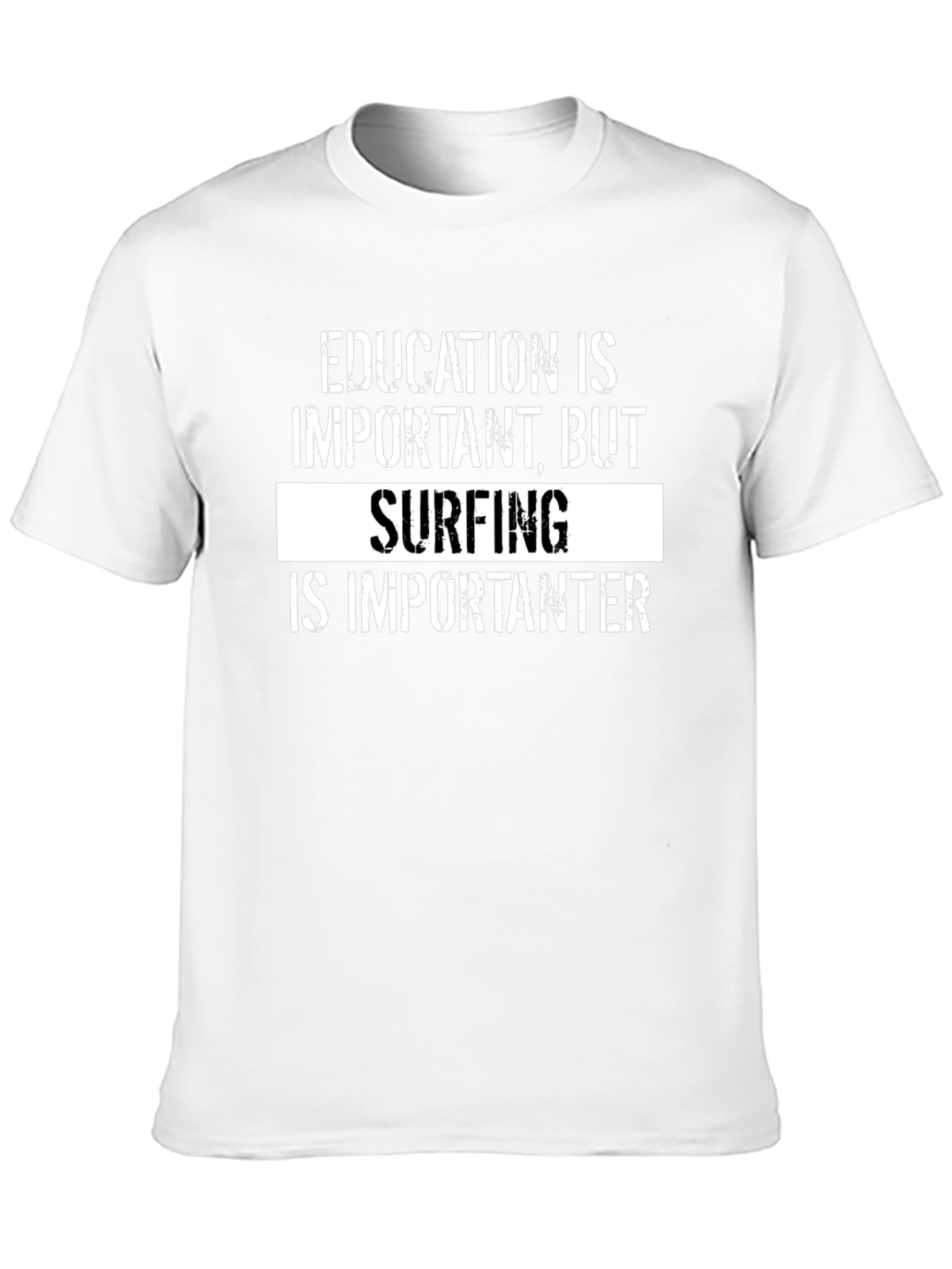 Surfing is Importanter T-Shirt - Black Graphic Tee
