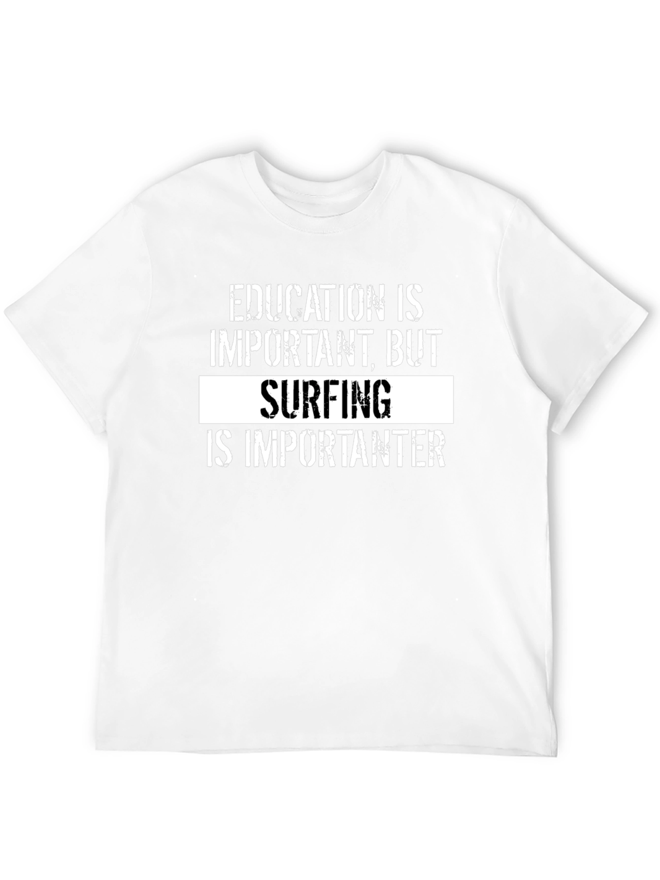 Surfing is Importanter T-Shirt - Black Graphic Tee
