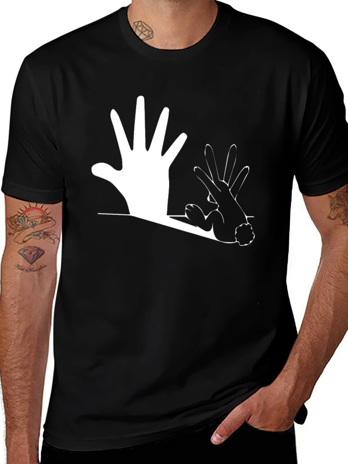 Hand Shadow Rabbit T-Shirt