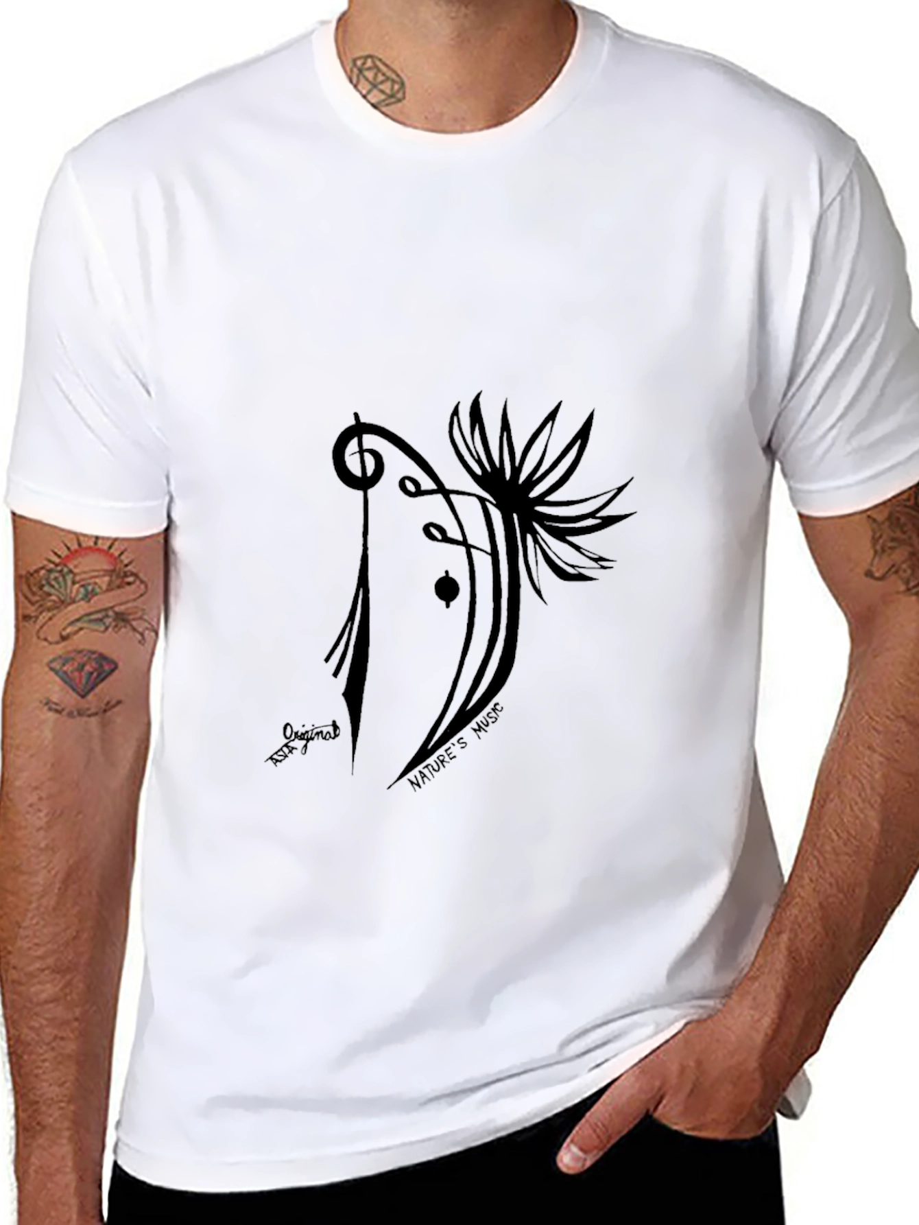 Natures Music Graphic Tee - Black Cotton Blend