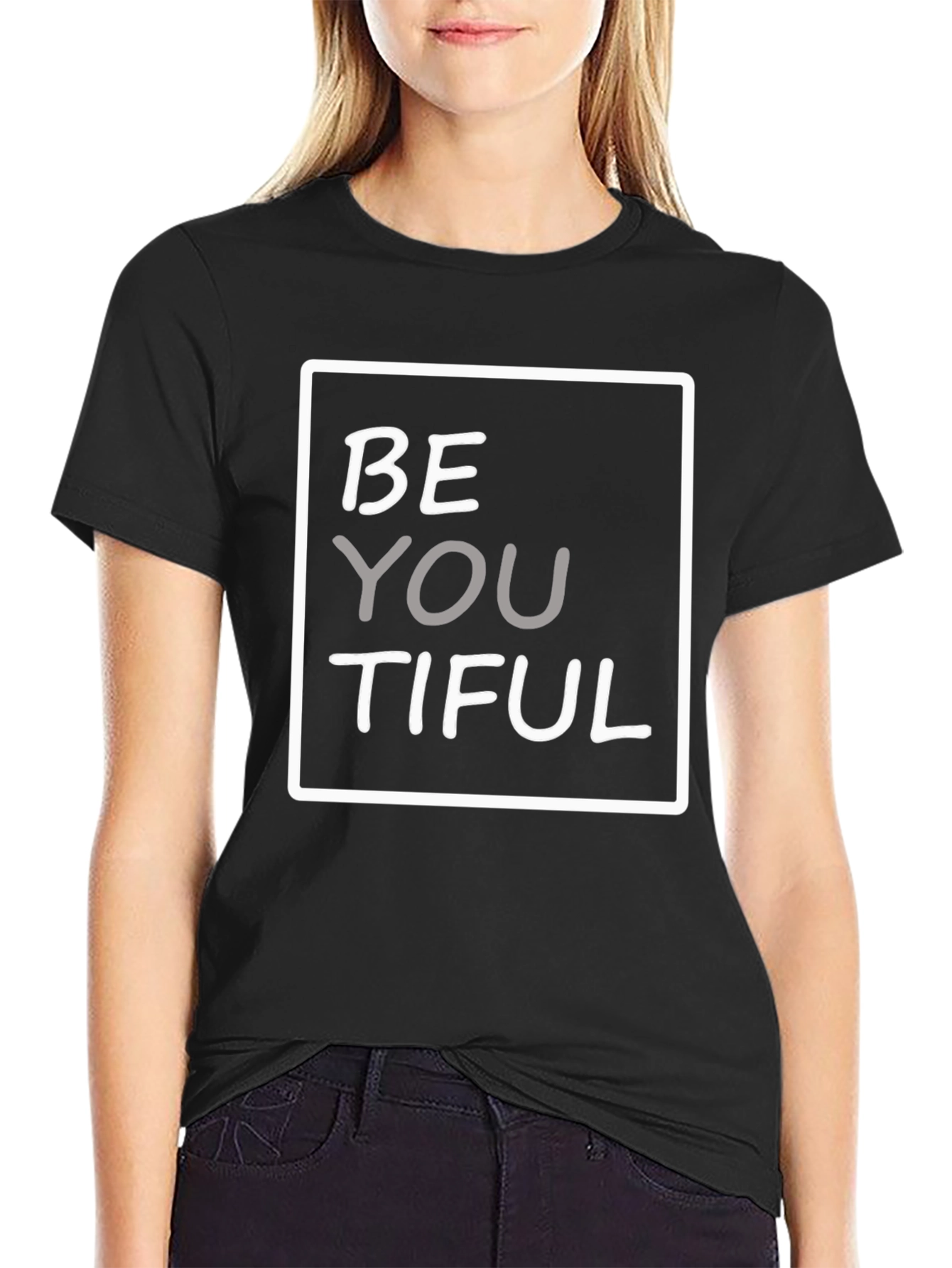 Be You Tiful Graphic Tee - Unisex Black T-Shirt