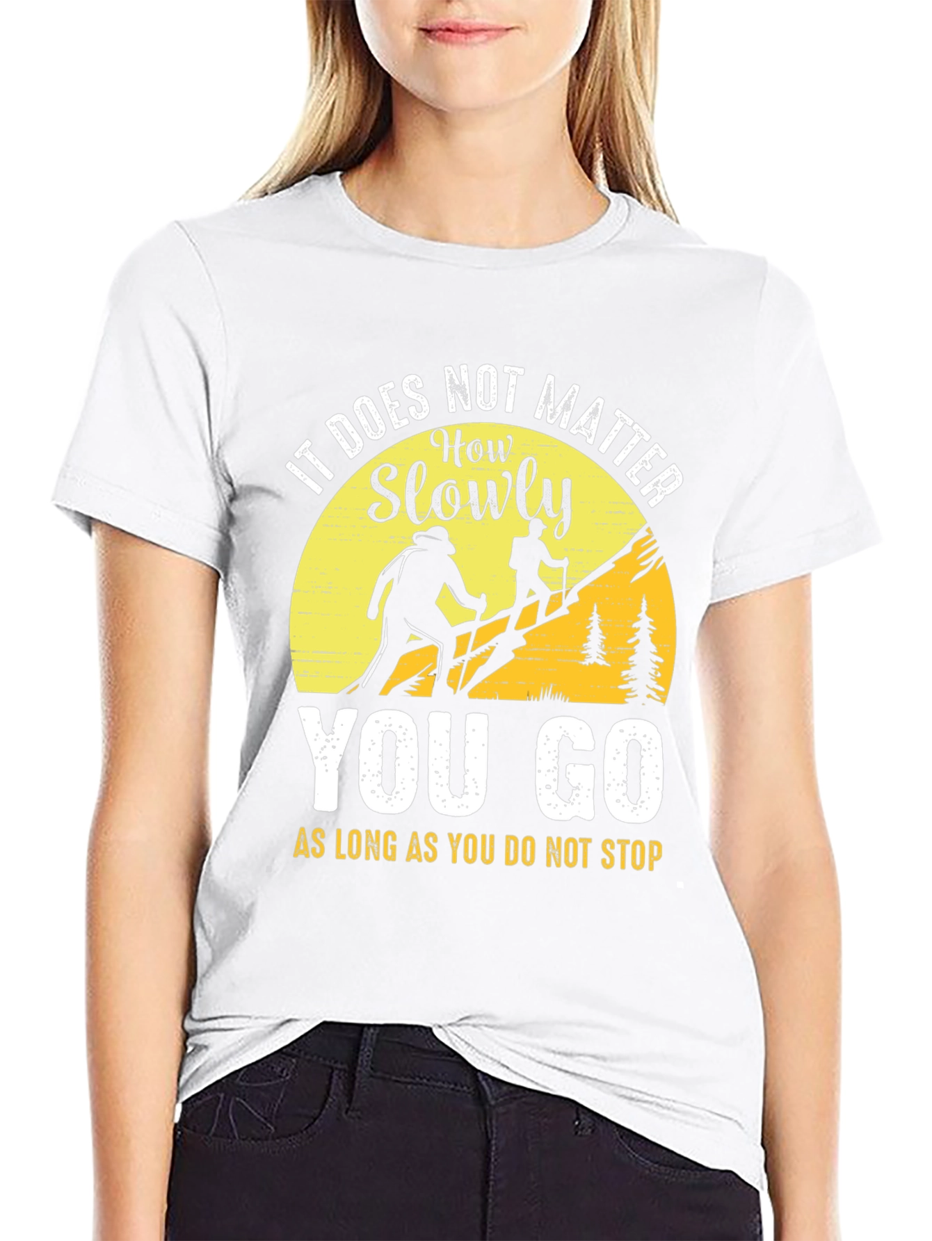 Motivational Hiking T-Shirt - Never Stop