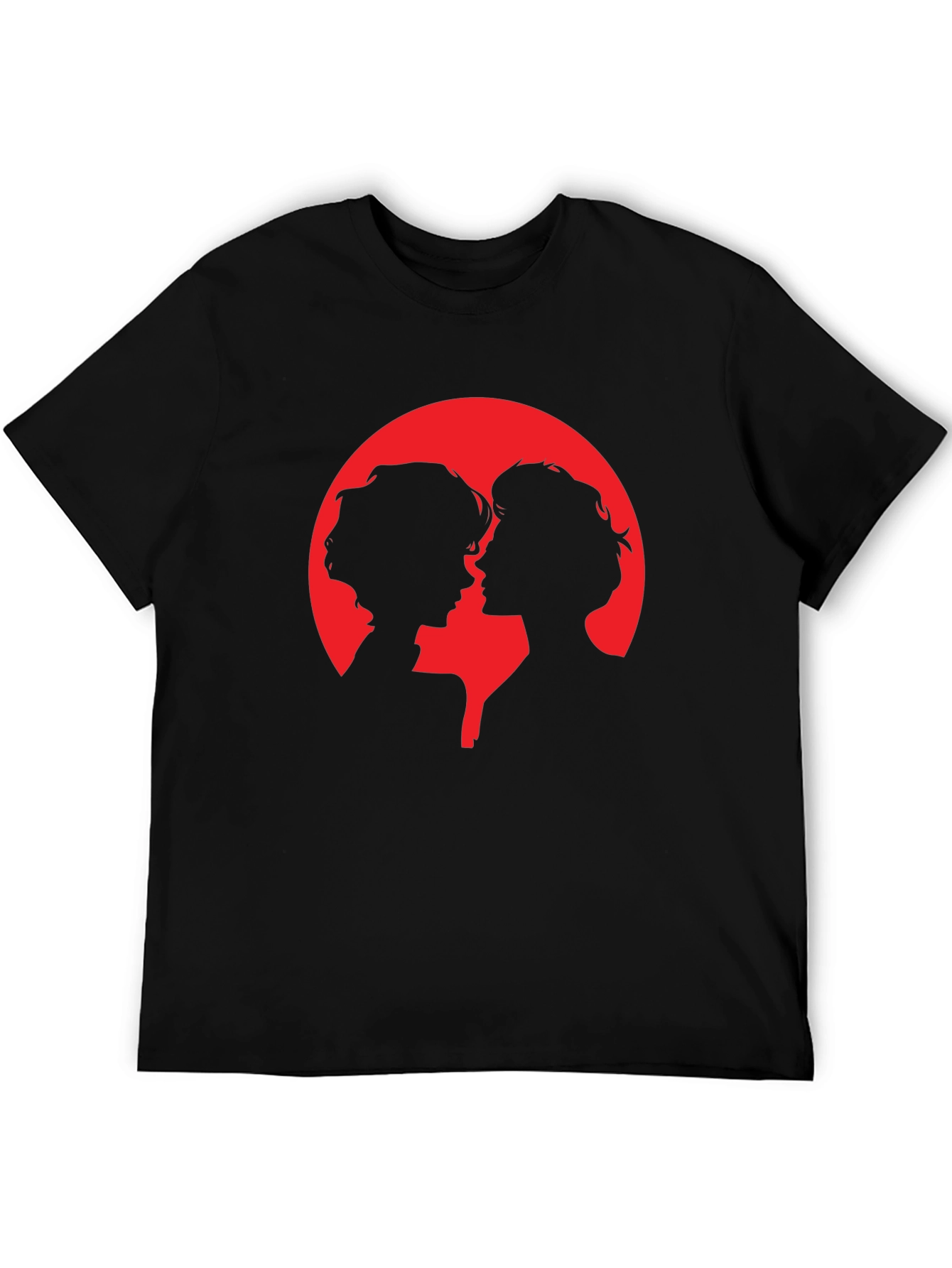 Silhouette Couple Graphic Tee - Black