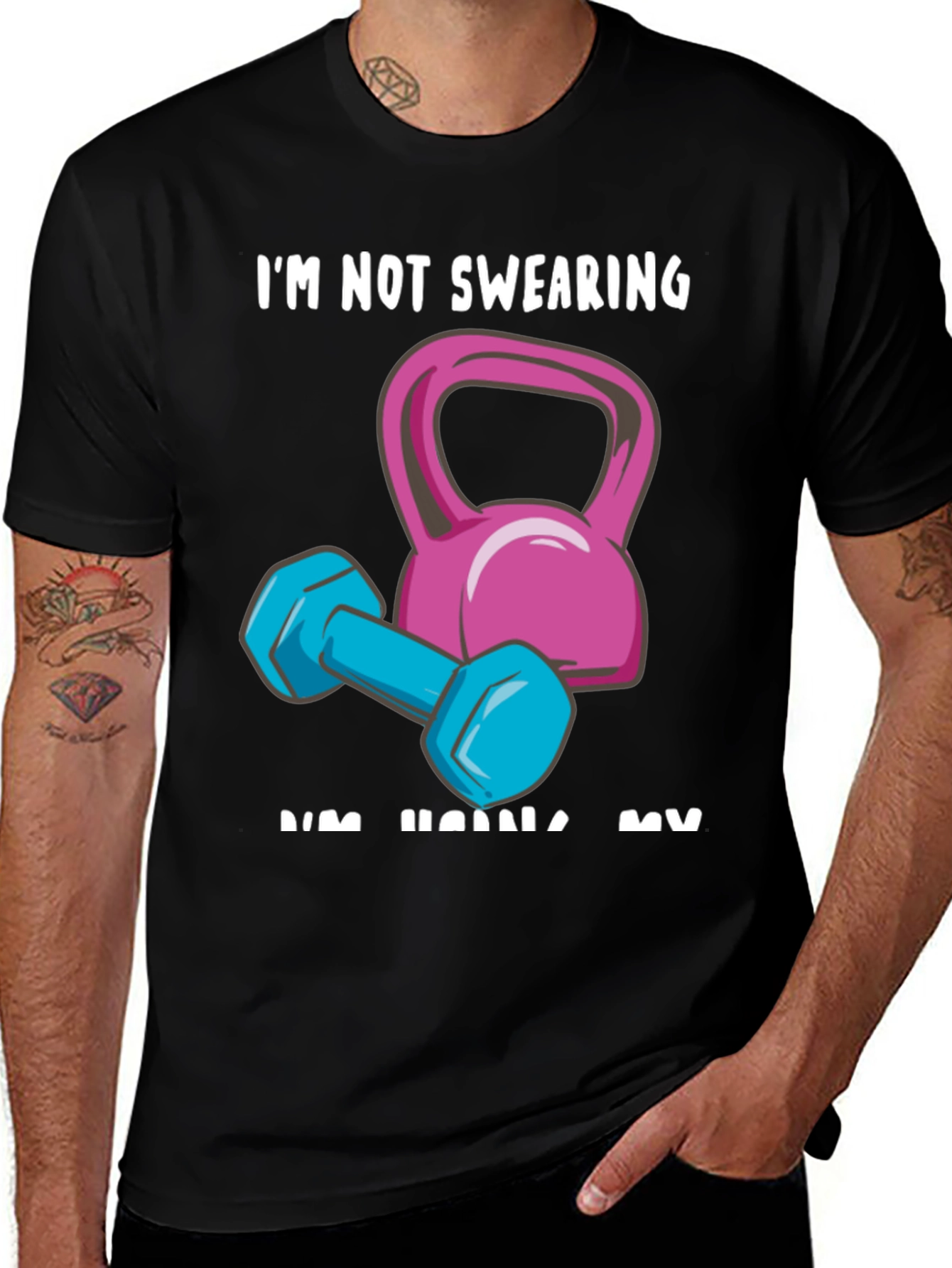 Funny Workout Graphic Tee - Im Not Swearing