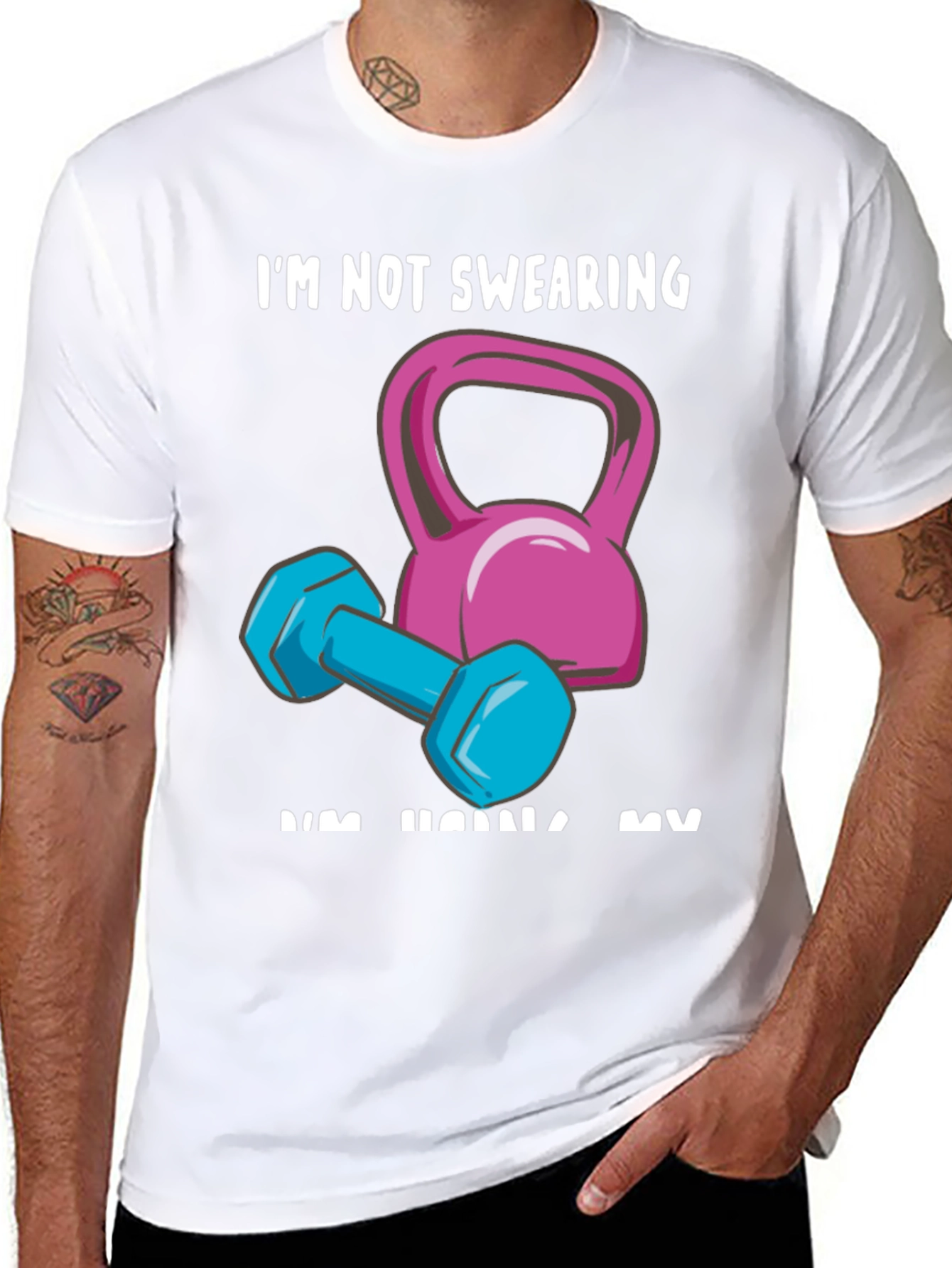 Funny Workout Graphic Tee - Im Not Swearing