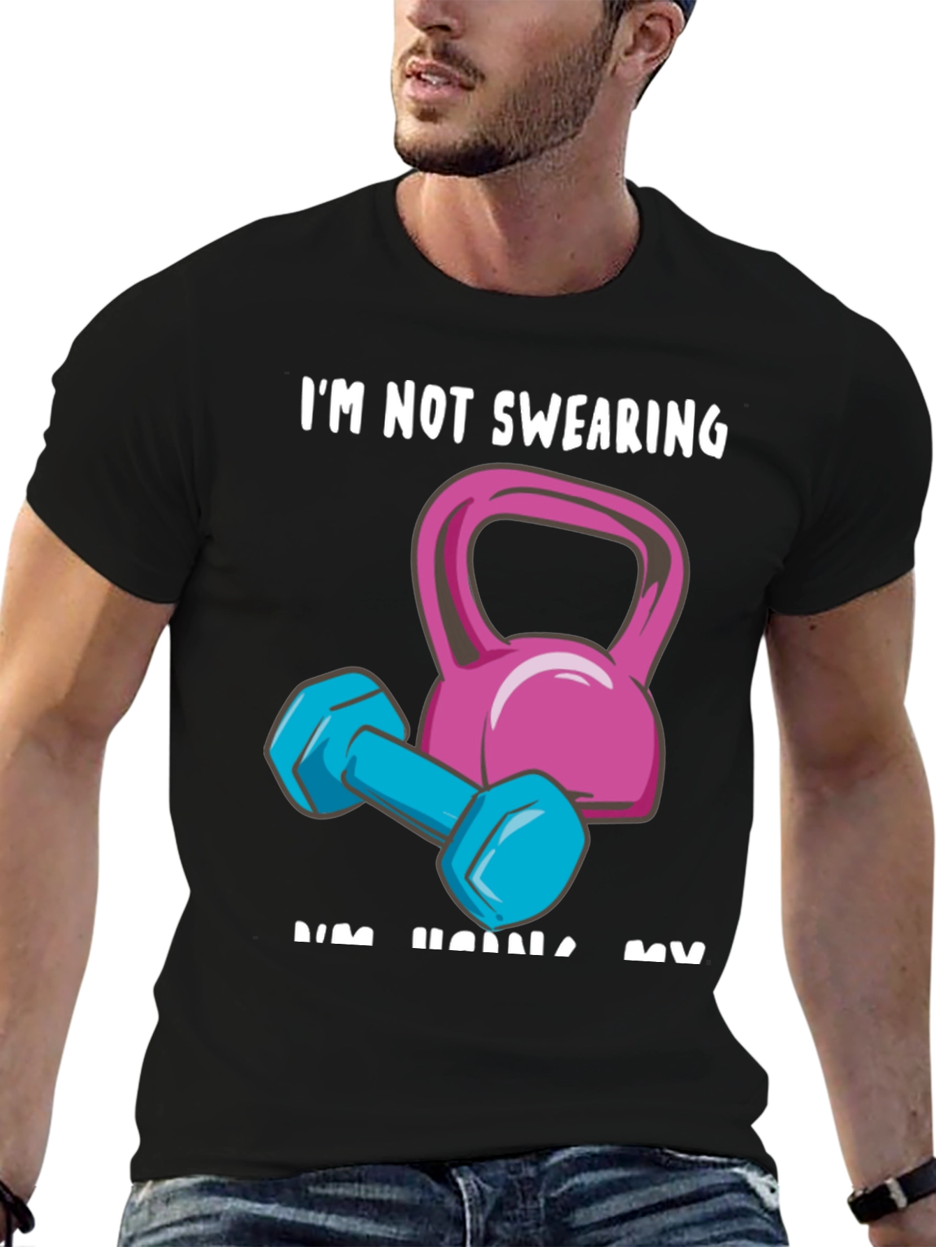 Funny Workout Graphic Tee - Im Not Swearing