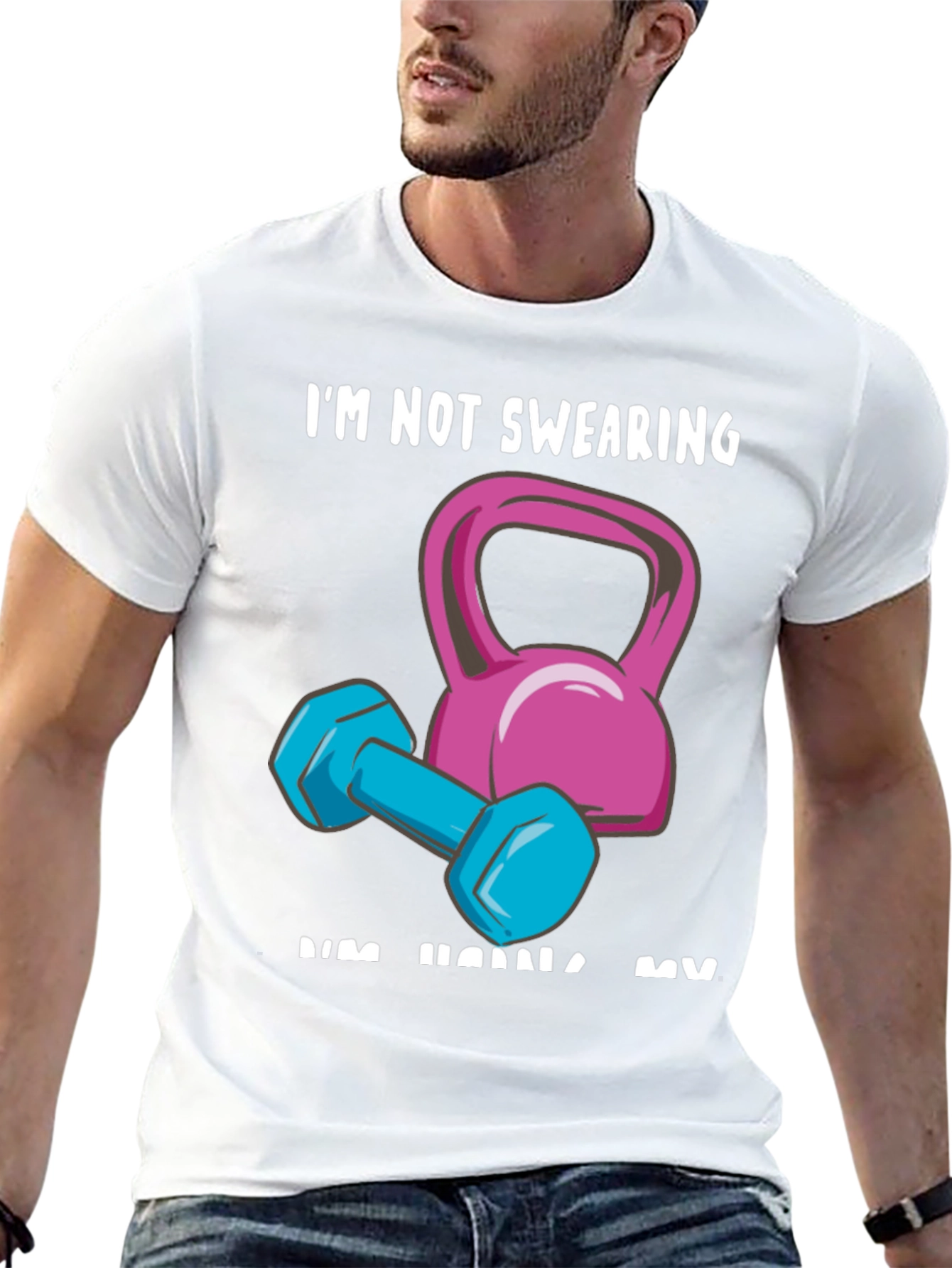 Funny Workout Graphic Tee - Im Not Swearing