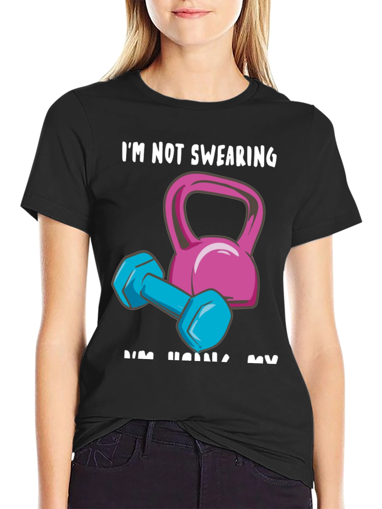 Funny Workout Graphic Tee - Im Not Swearing