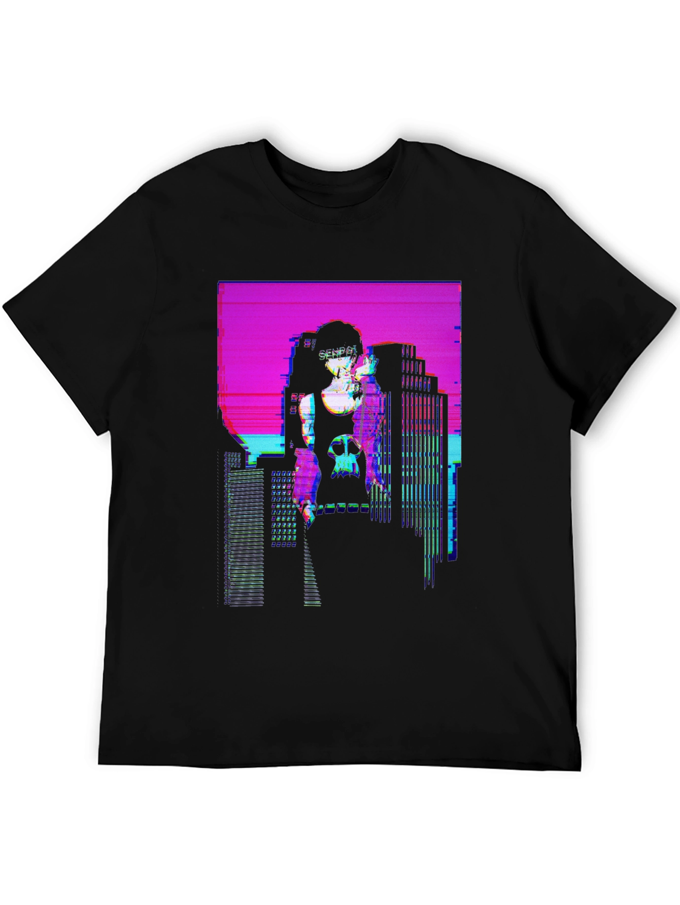 Vaporwave Cityscape Graphic T-Shirt