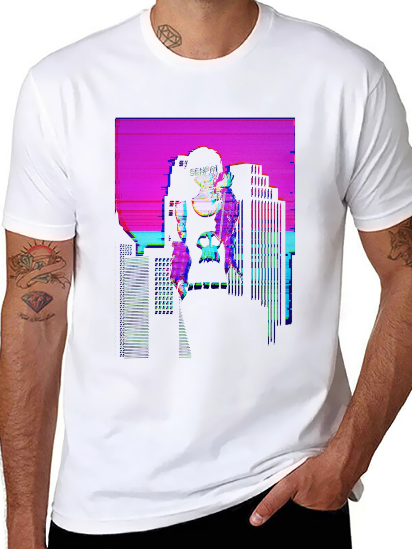 Vaporwave Cityscape Graphic T-Shirt