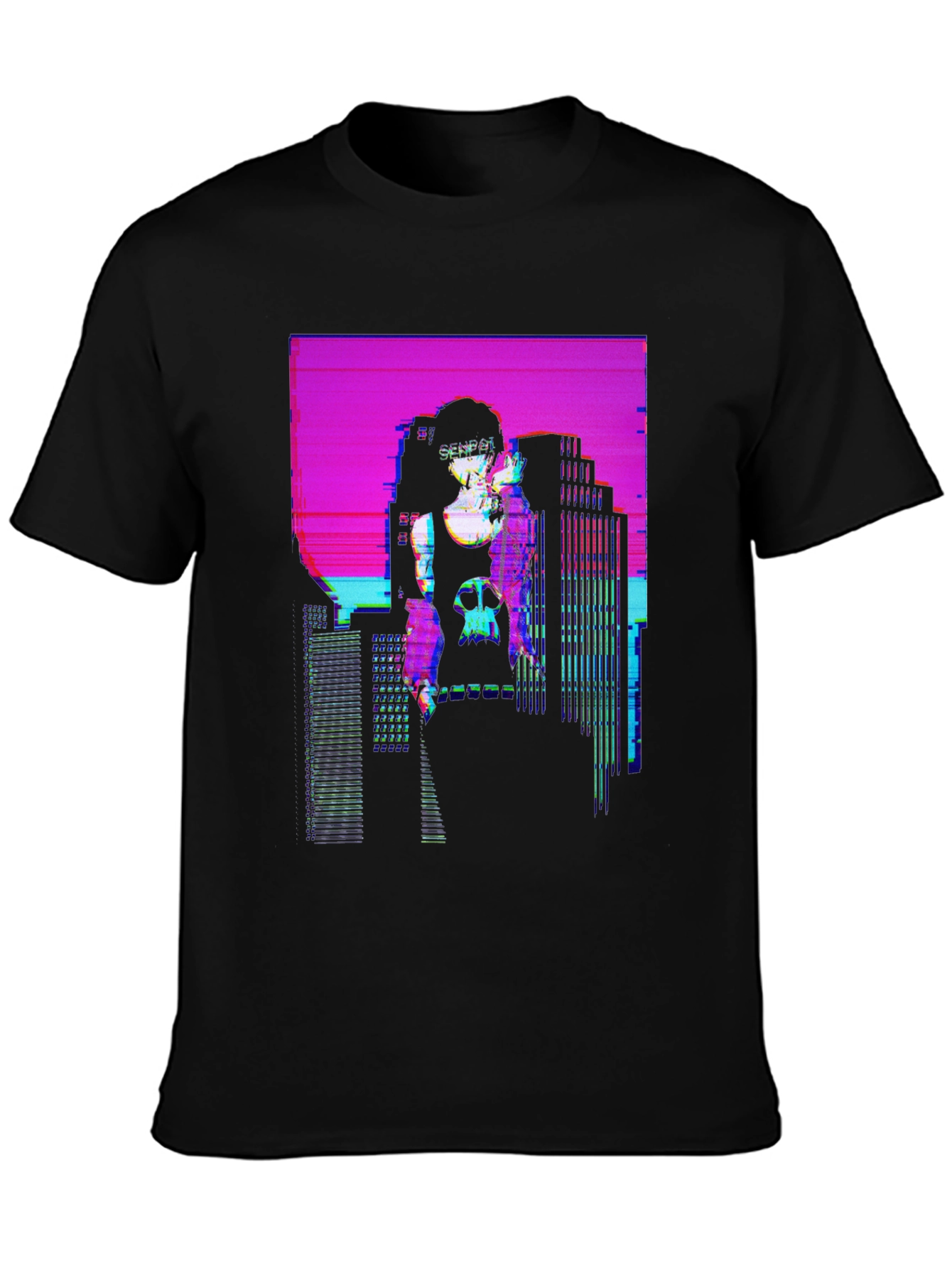 Vaporwave Cityscape Graphic T-Shirt