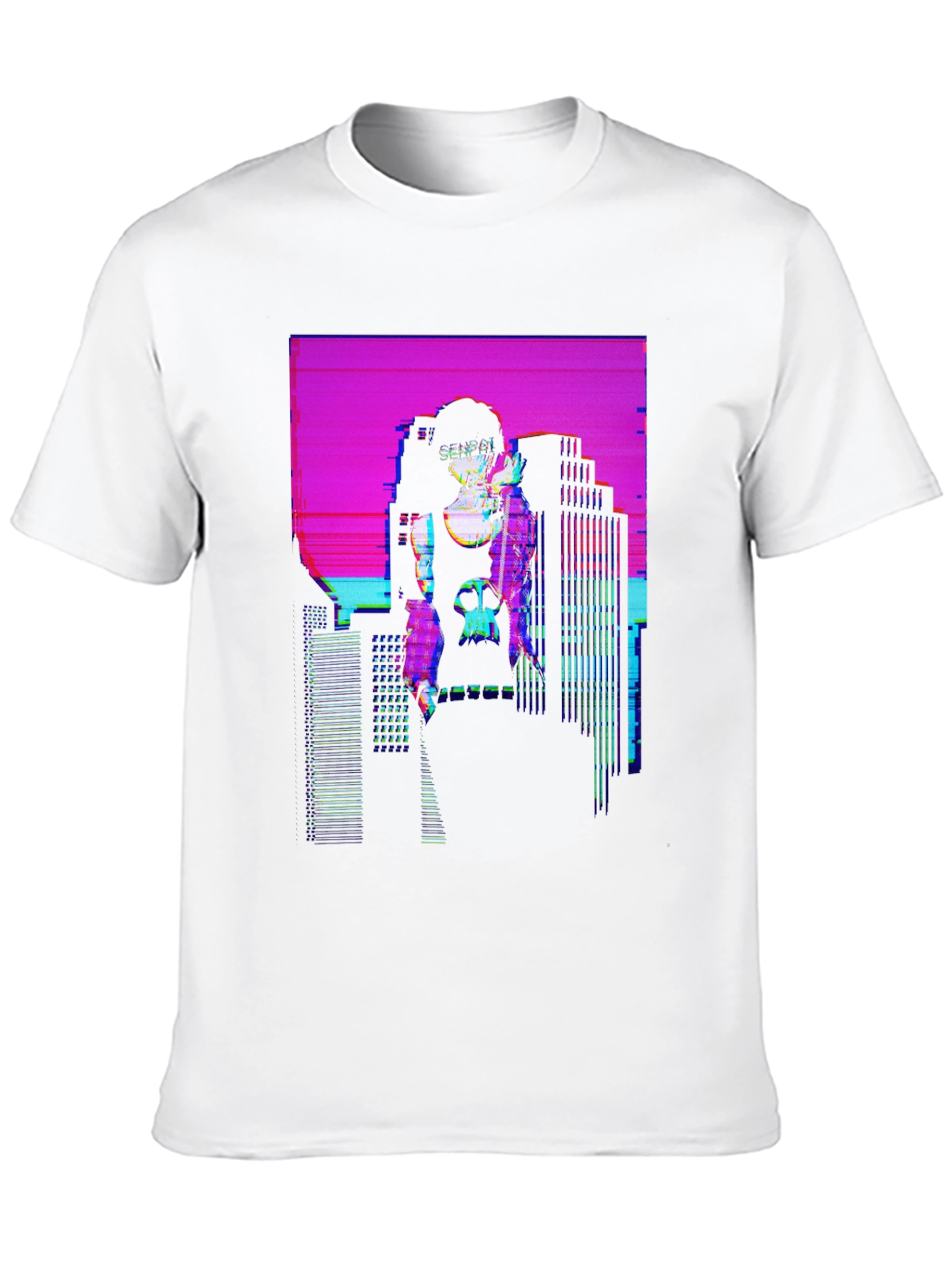 Vaporwave Cityscape Graphic T-Shirt