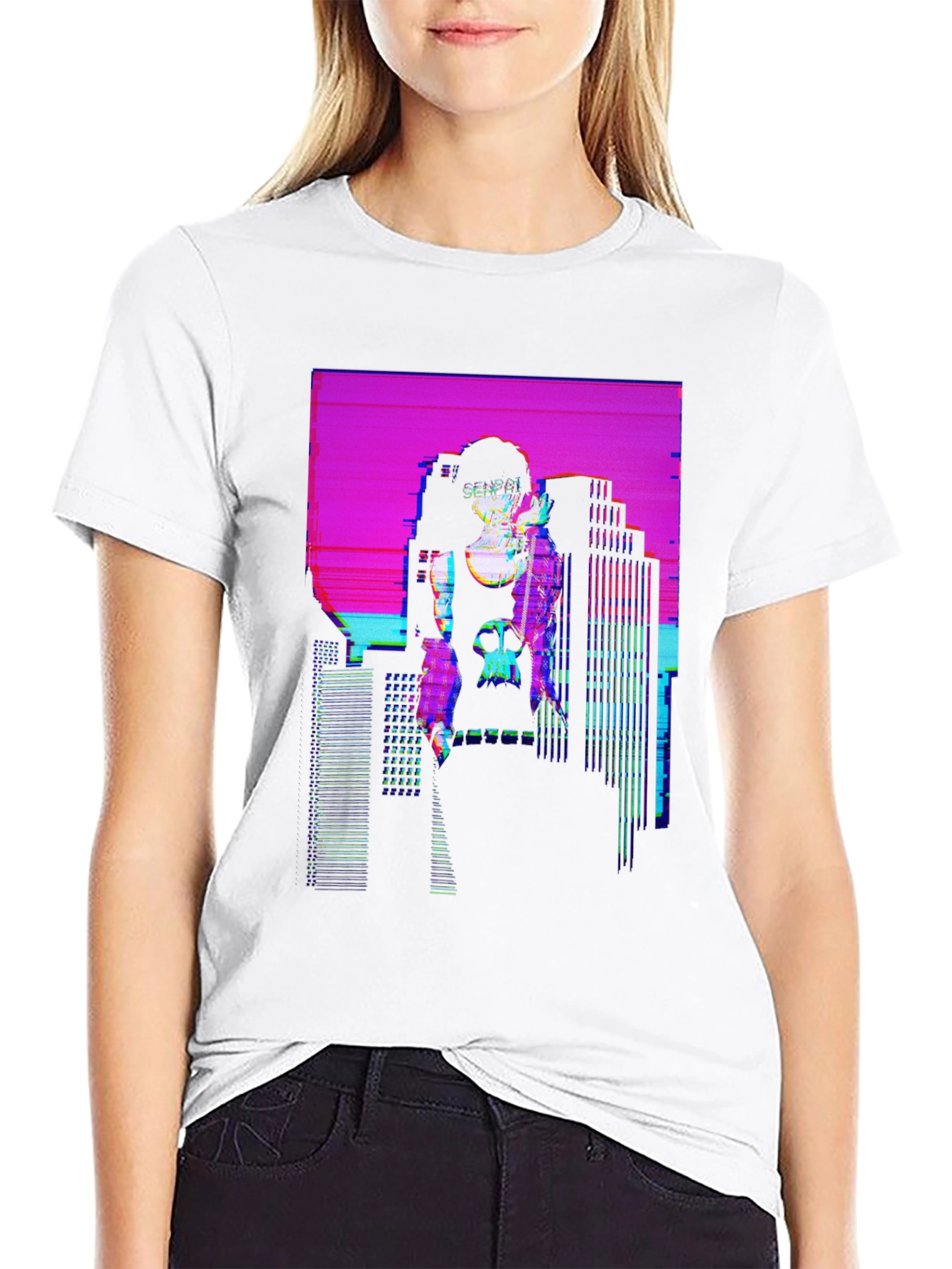 Vaporwave Cityscape Graphic T-Shirt