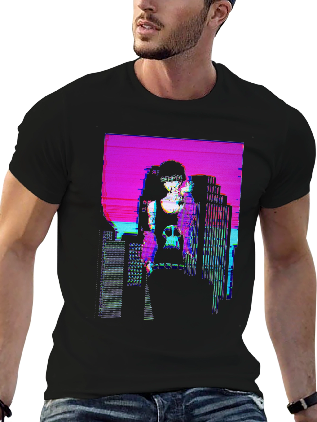 Vaporwave Cityscape Graphic T-Shirt