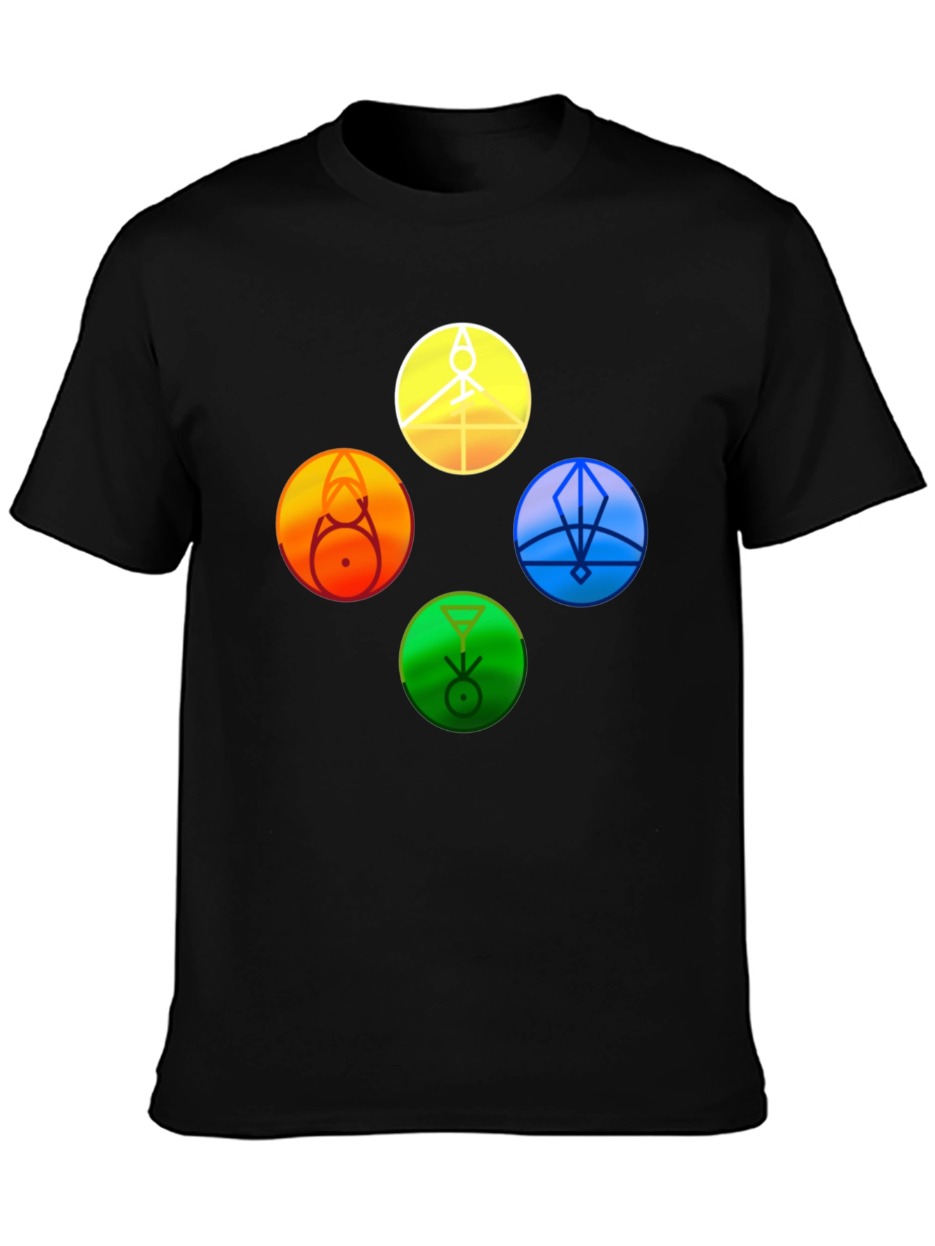 Arcane Circle T-Shirt: Elemental Symbols