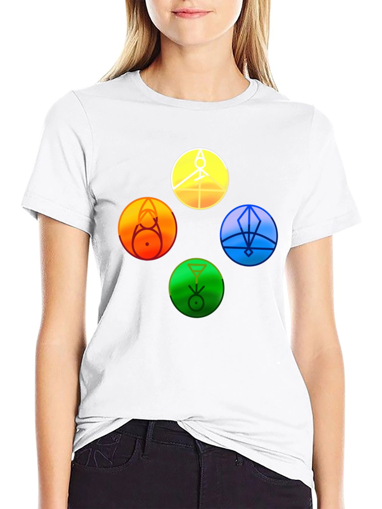 Arcane Circle T-Shirt: Elemental Symbols