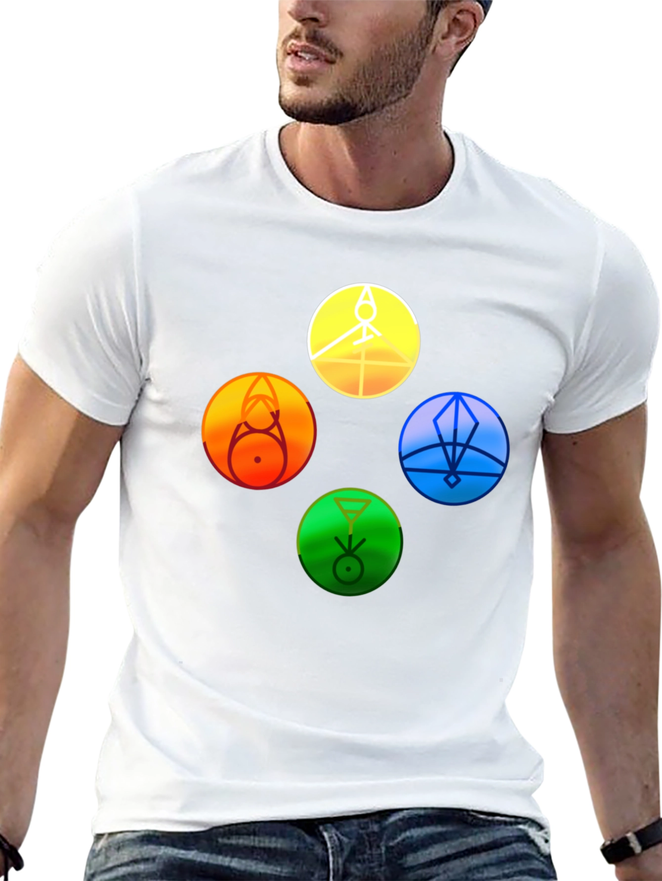 Arcane Circle T-Shirt: Elemental Symbols